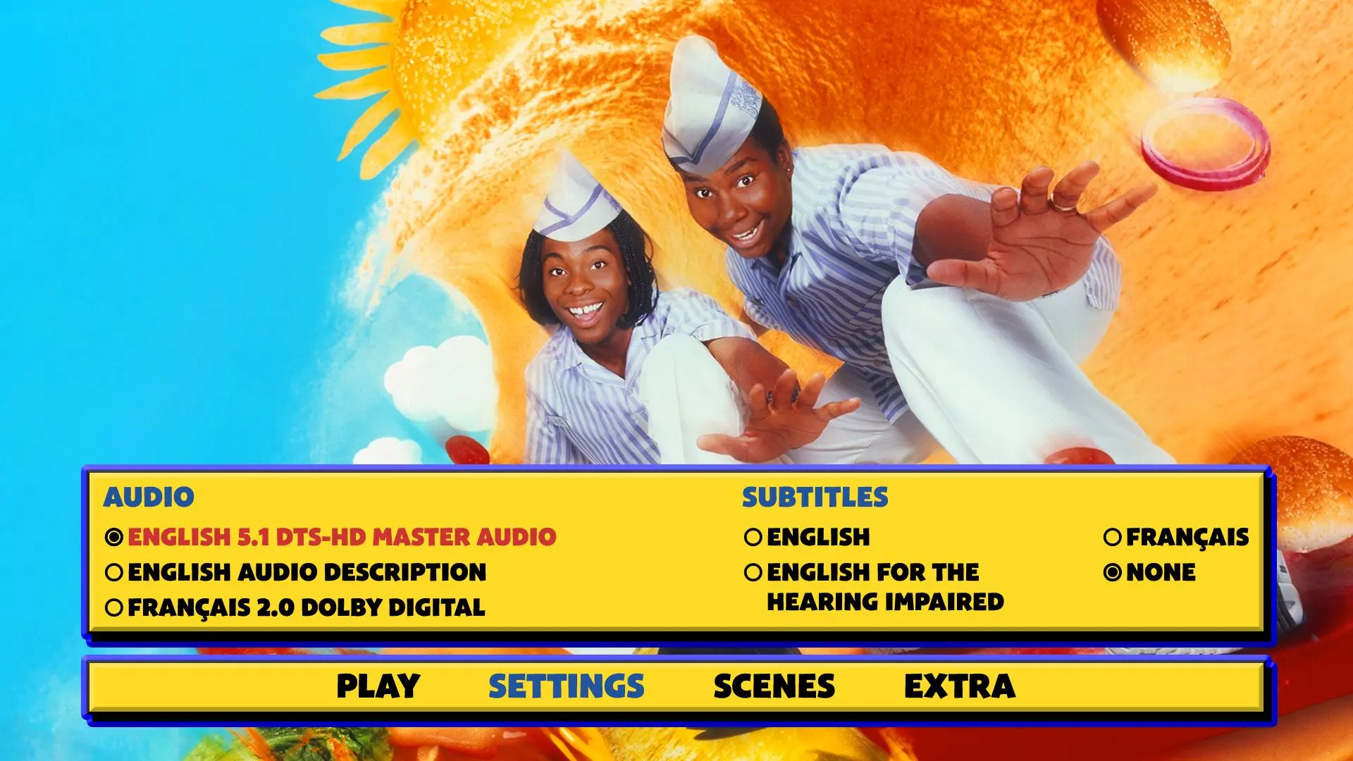 Good Burger Blu-ray Setup Menu