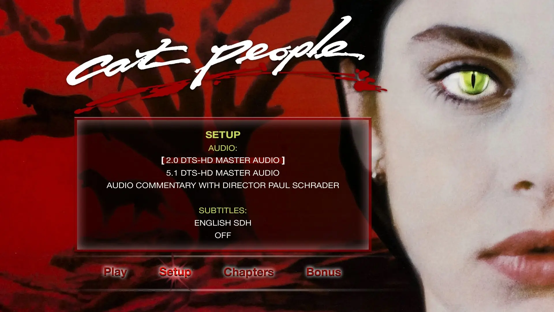 Cat People 4K setup menu