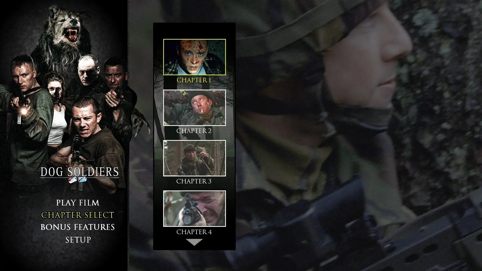 Dog Soldiers 4K scene select menu