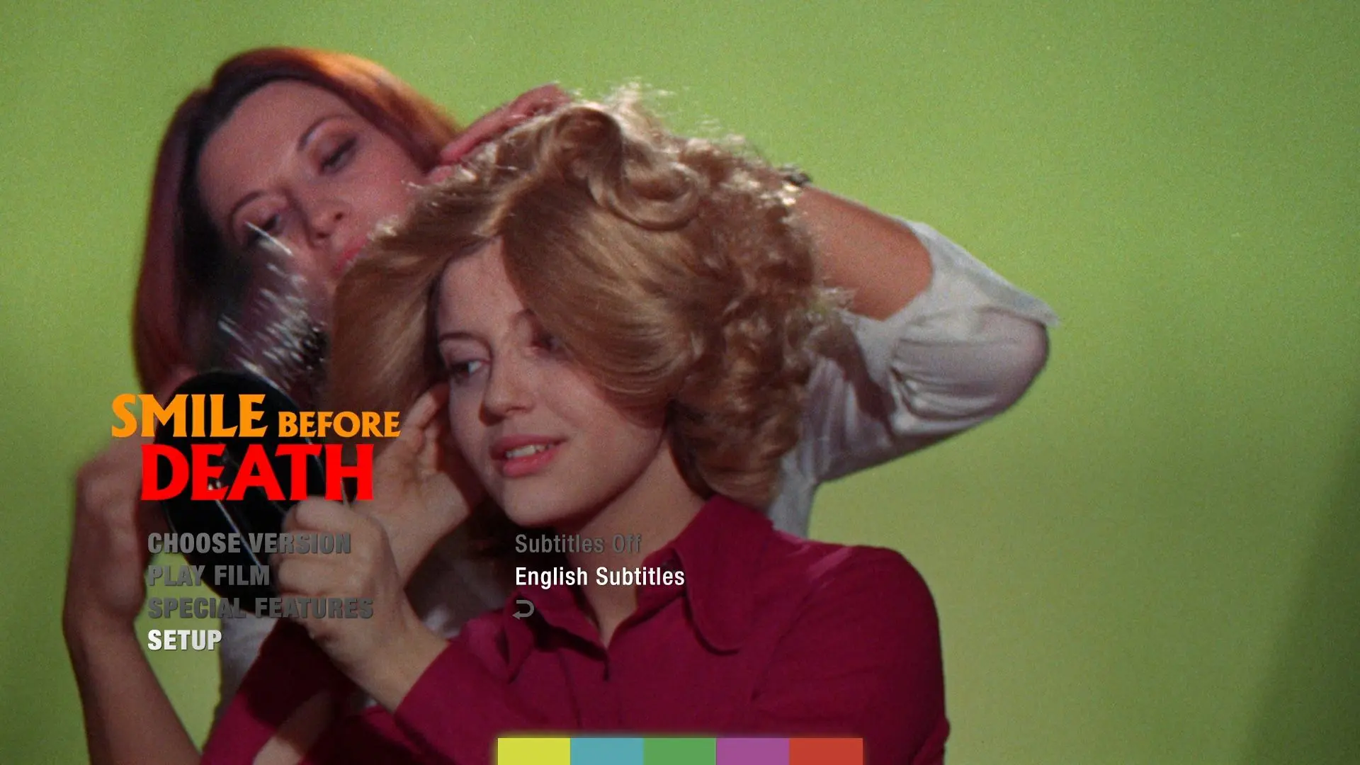 Smile Before Death Blu-ray Setup Menu