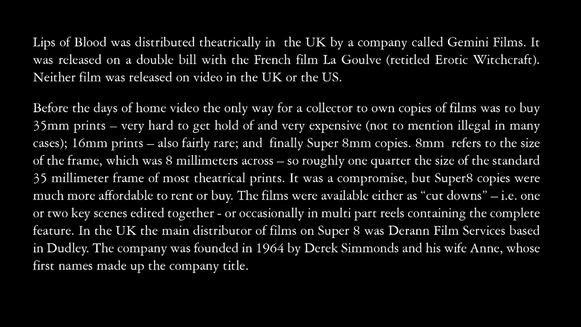 Love Brides of the Blood Mummy super 8mm cut