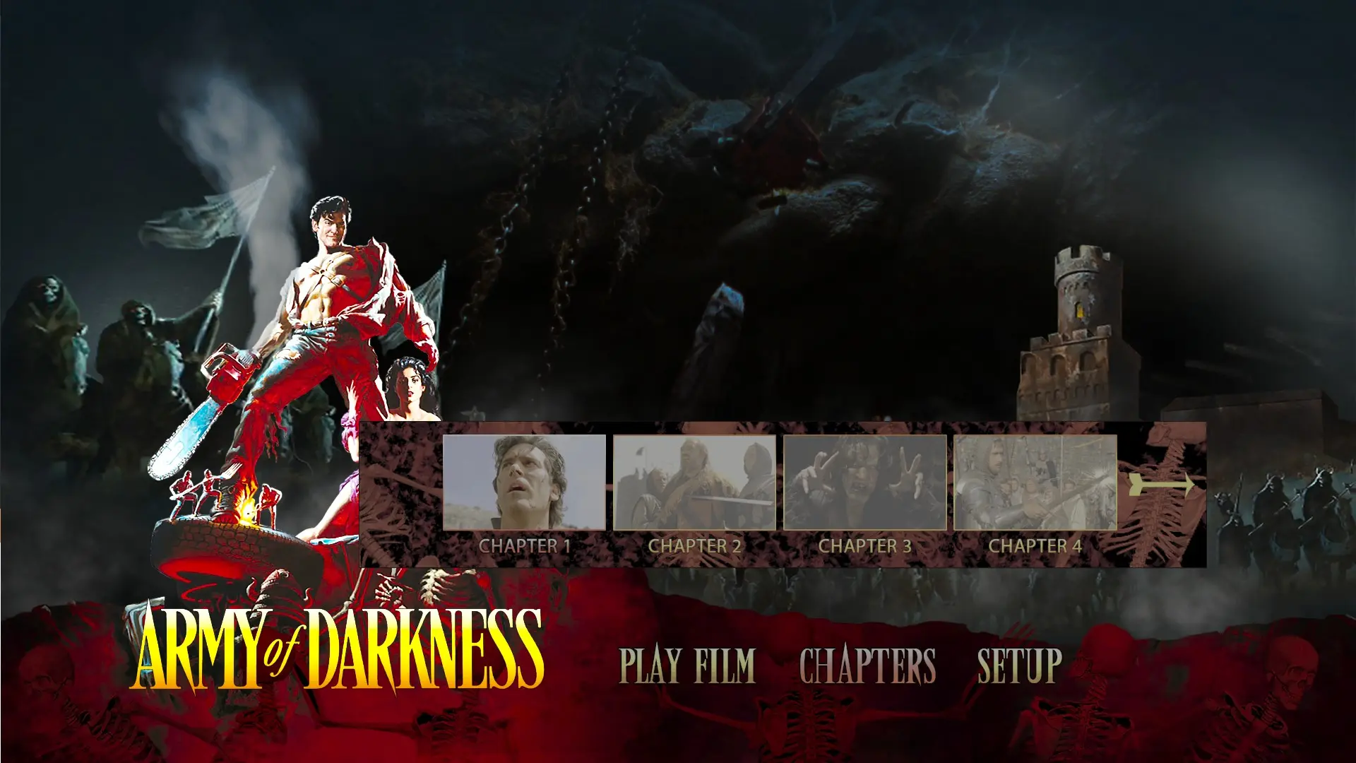 Army of Darkness 4K scene select menu
