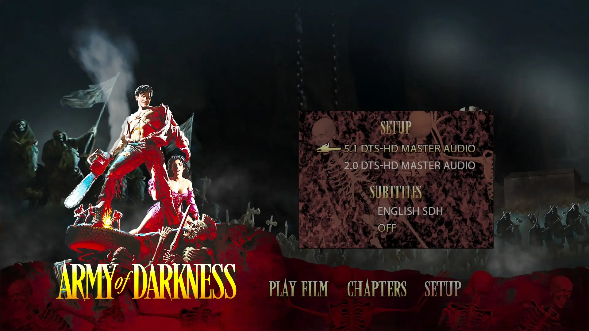 Army of Darkness 4K setup menu