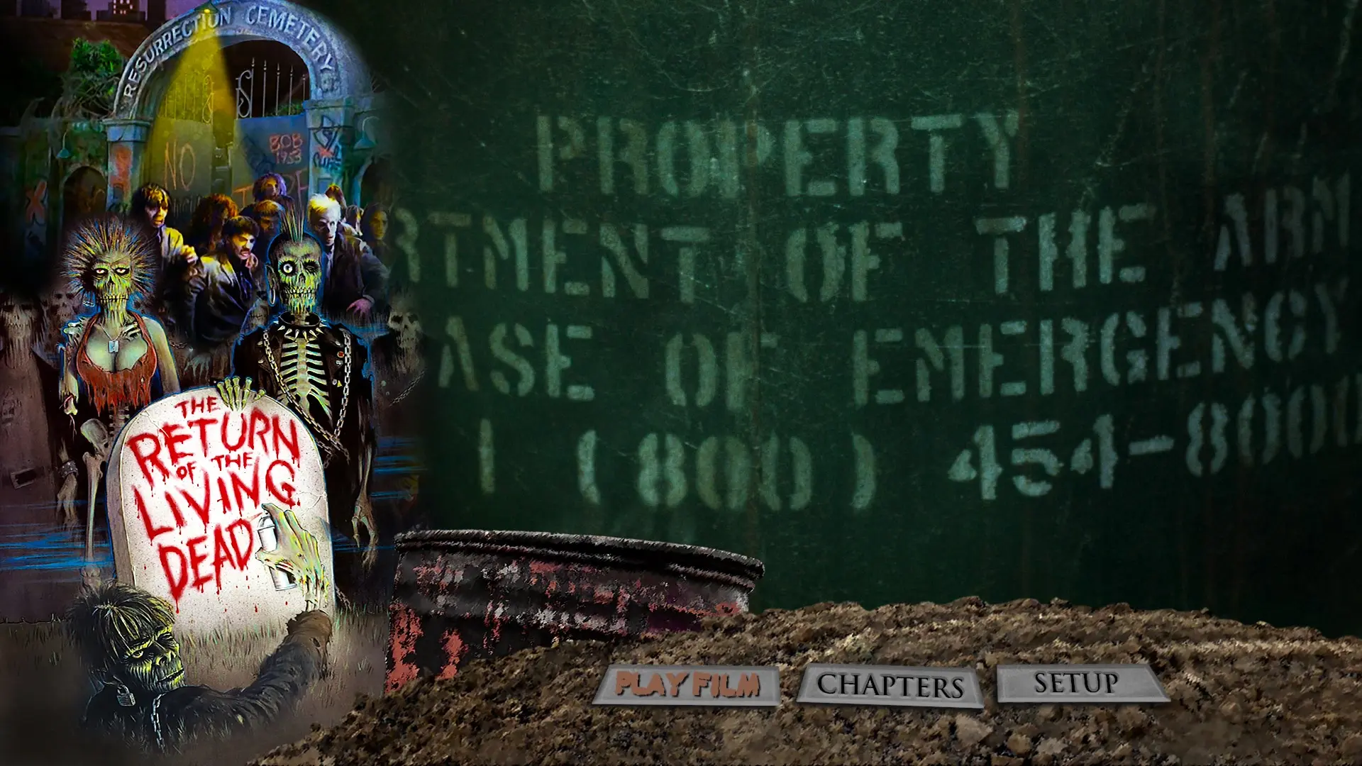 The Return of the Living Dead 4K UHD menu