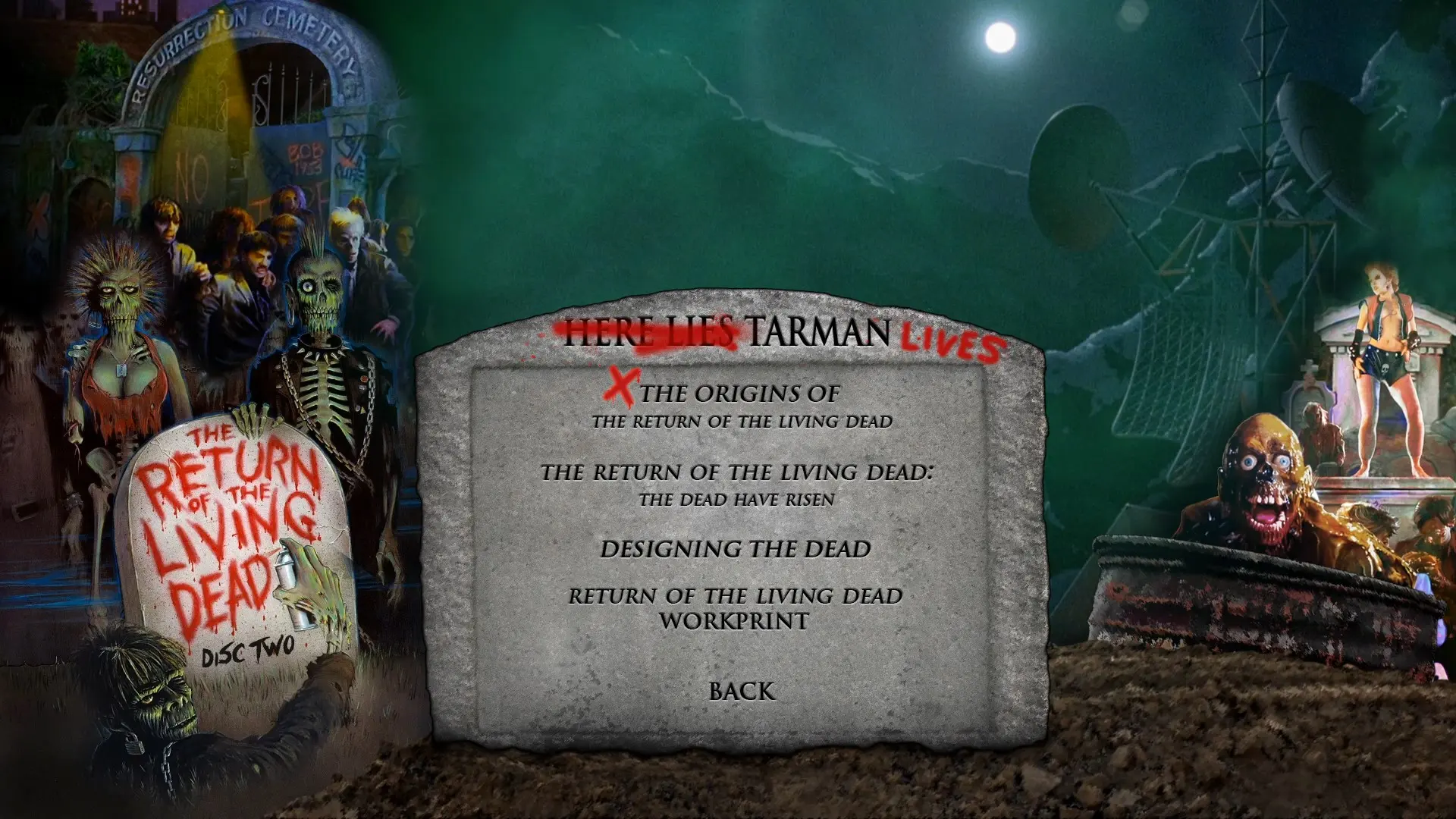 The Return of the Living Dead 4K extras menu 3