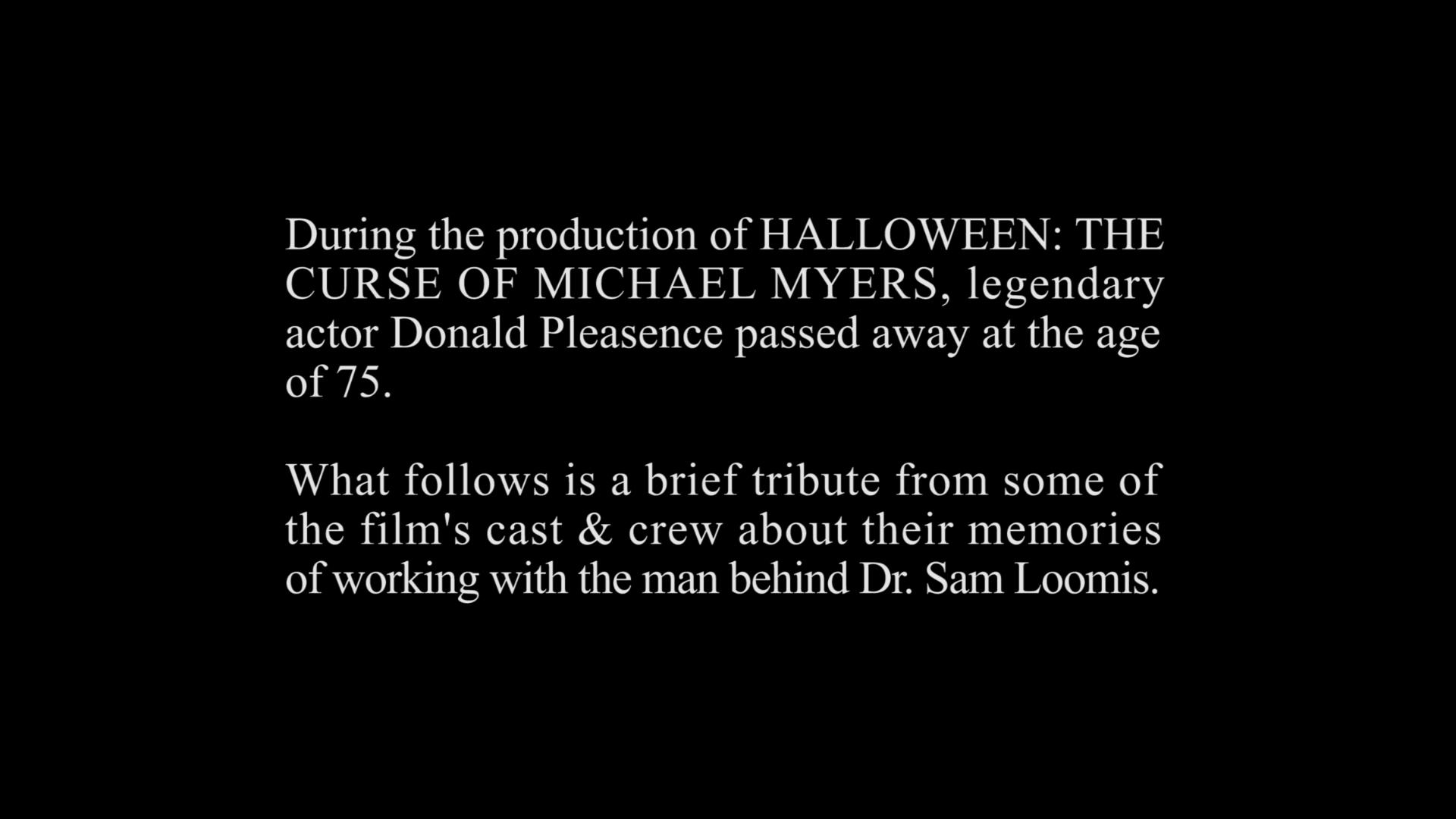 Halloween: The Curse of Michael Myers Donald Pleasence tribute