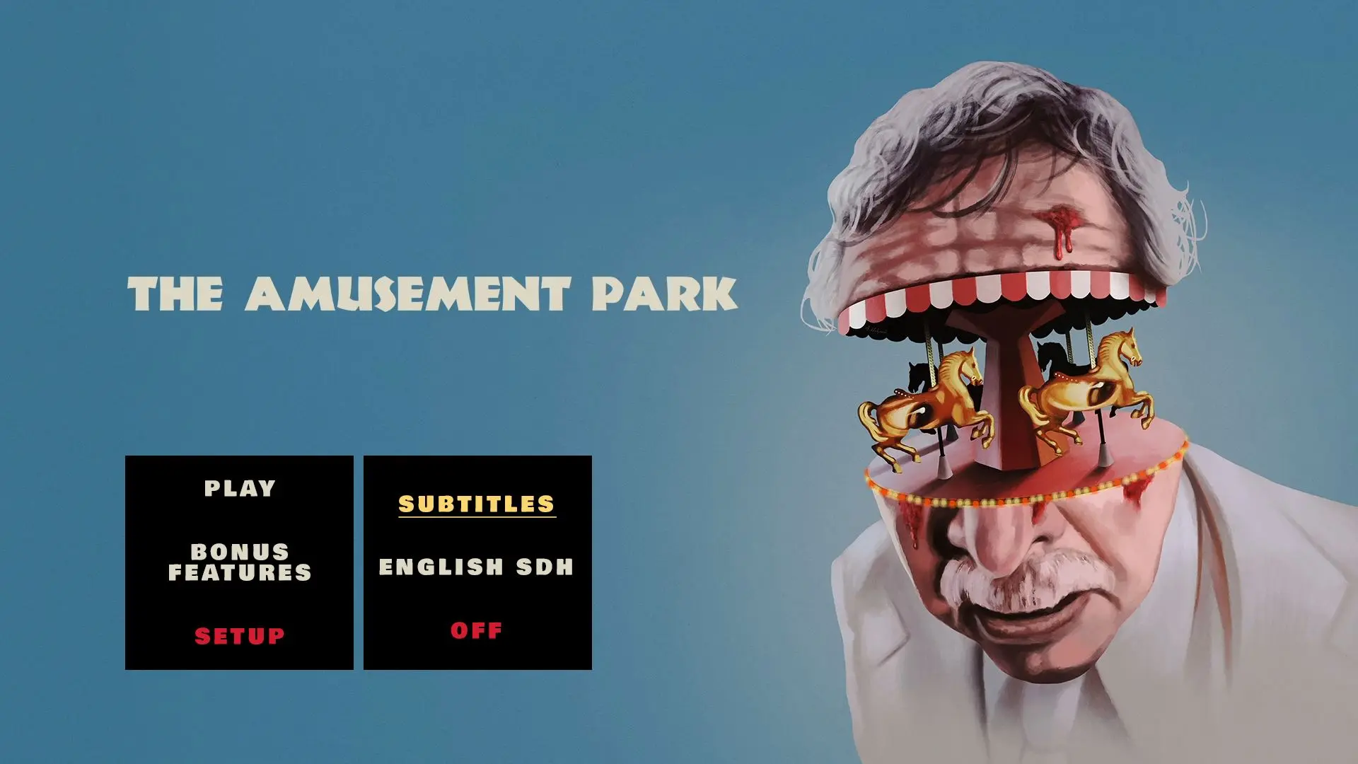 The Amusement Park Blu-ray Setup Menu