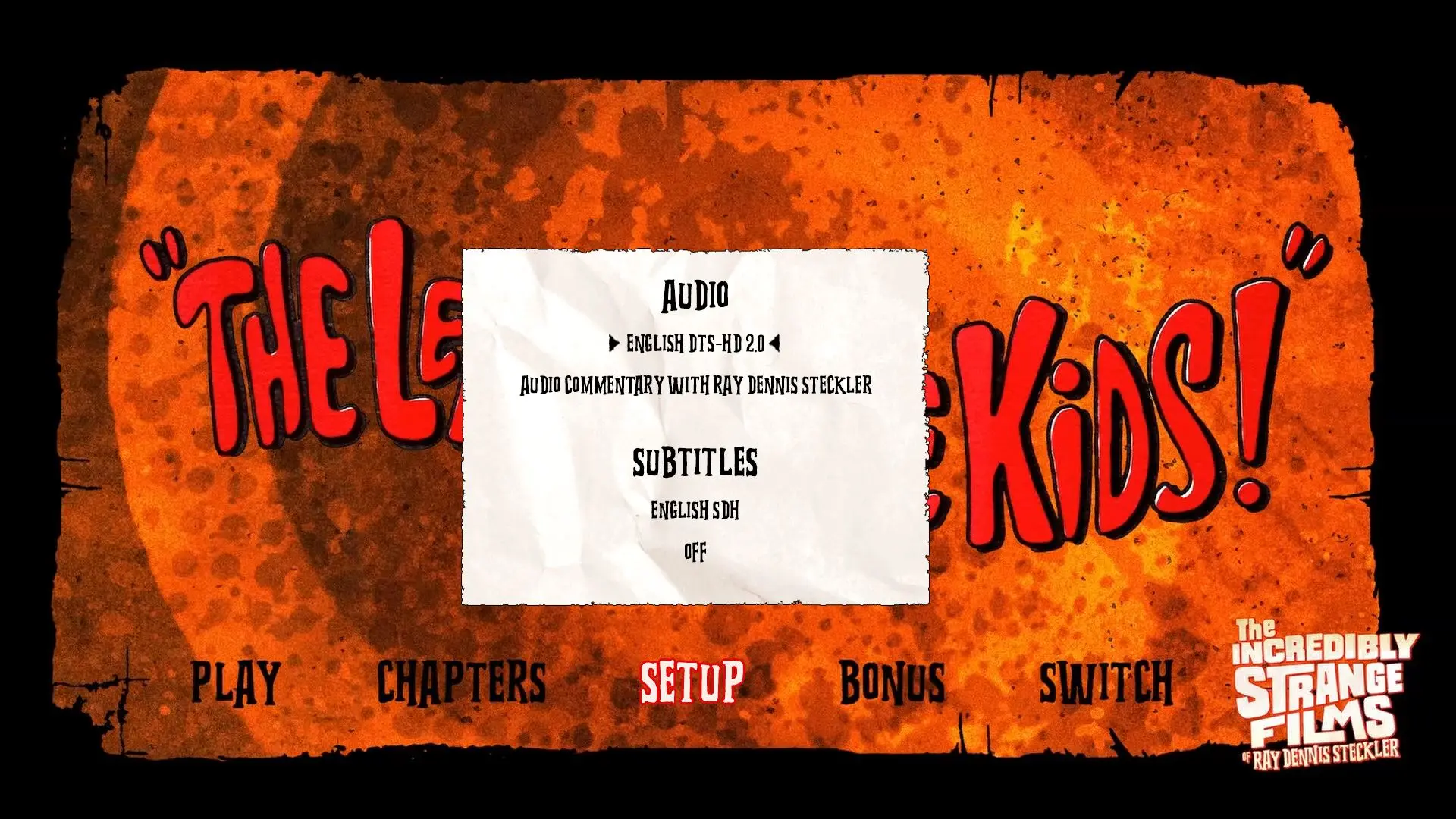The Lemon Grove Kids! Blu-ray Setup Menu