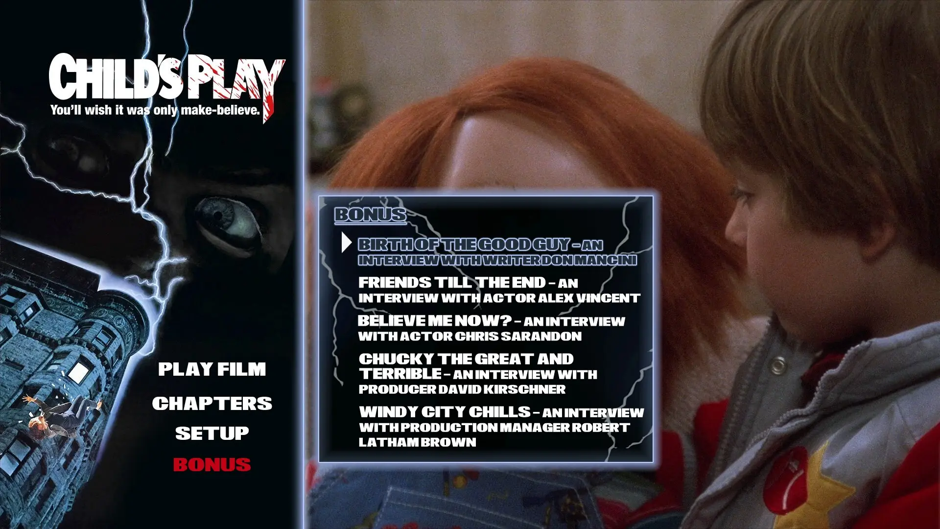 Child's Play 4K extras menu 1