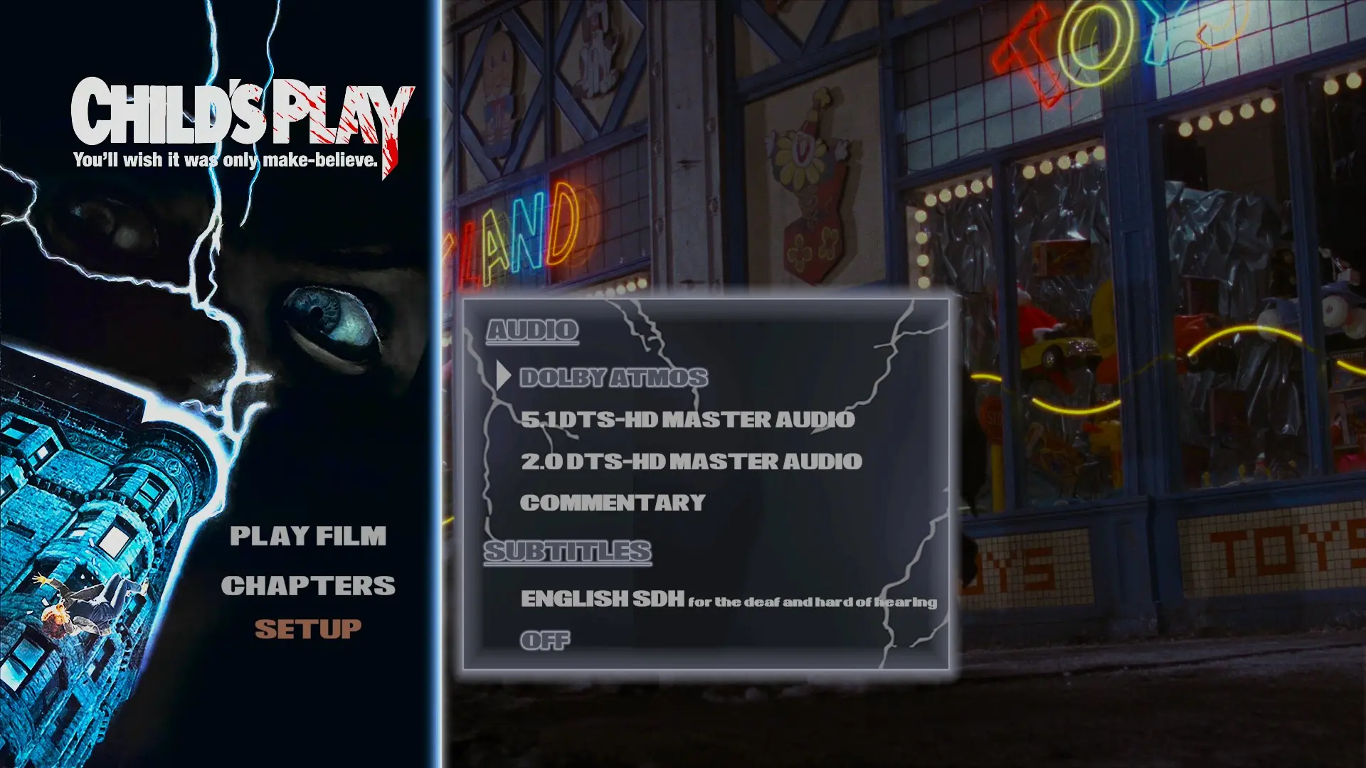 Child's Play 4K setup menu