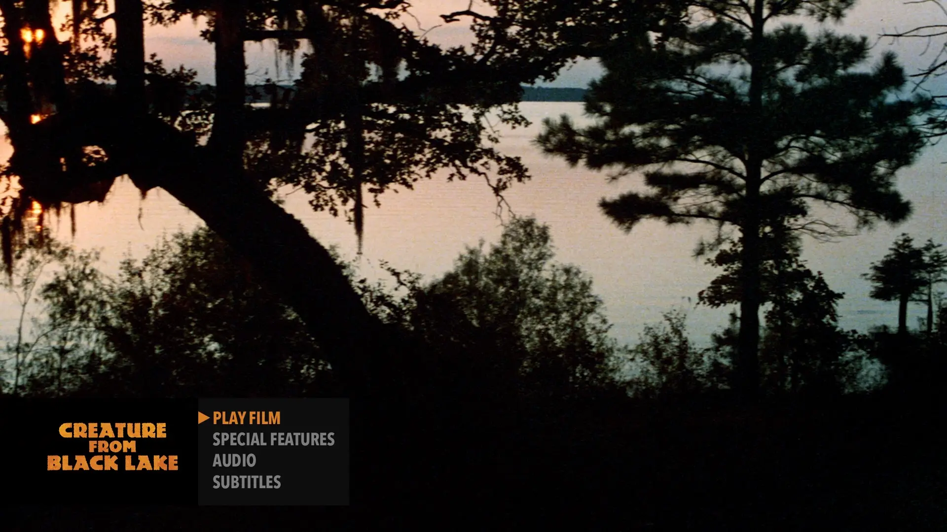 Creature from Black Lake Blu-ray menu