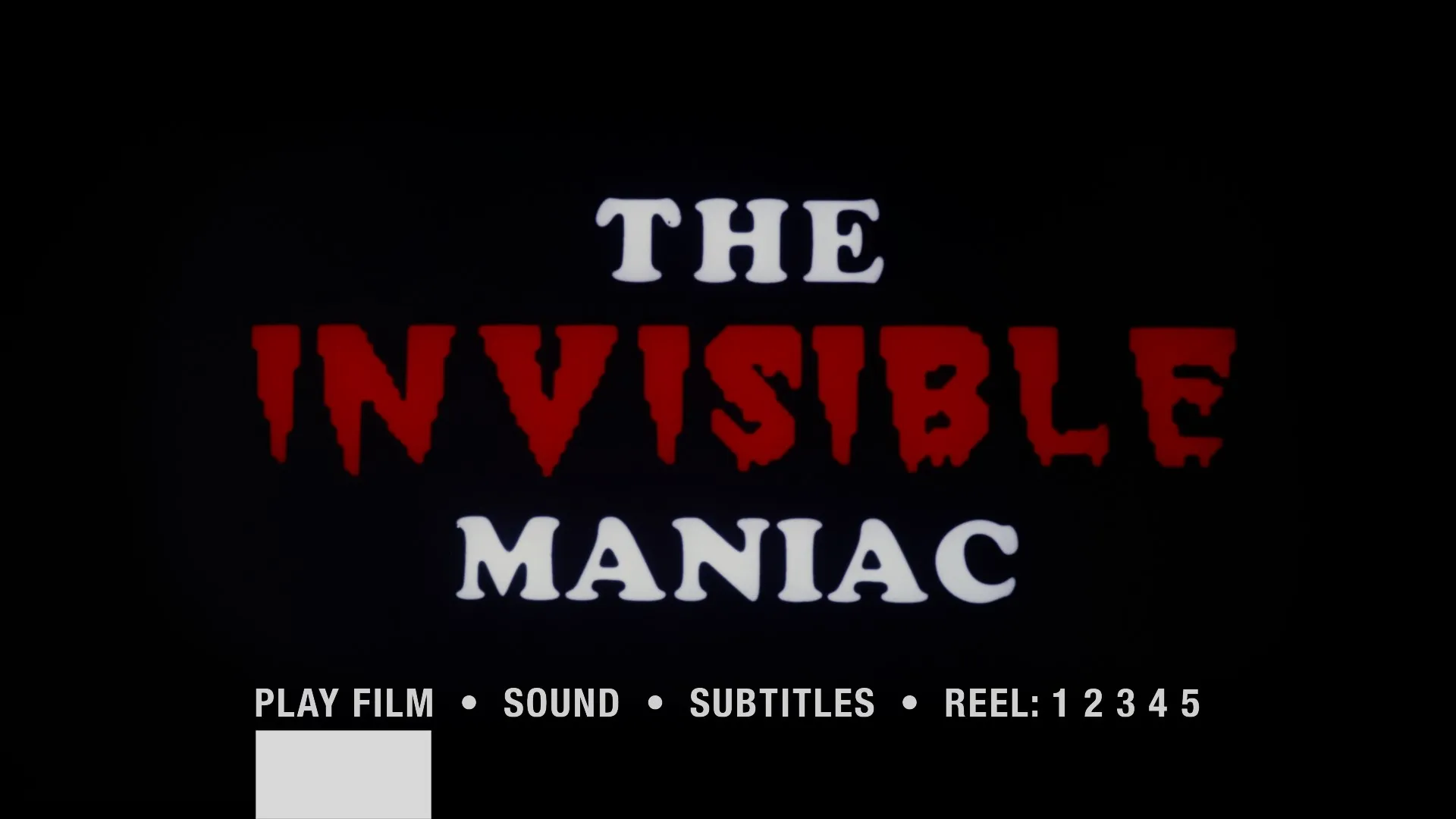 The Invisible Maniac 4K UHD menu
