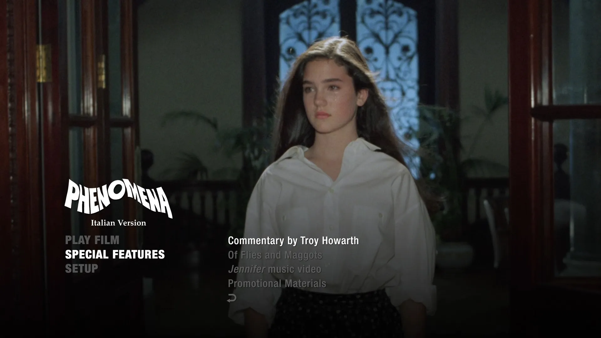 Phenomena 4K Italian version extras menu