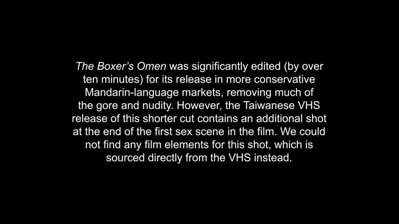 The Boxer's Omen extended scene