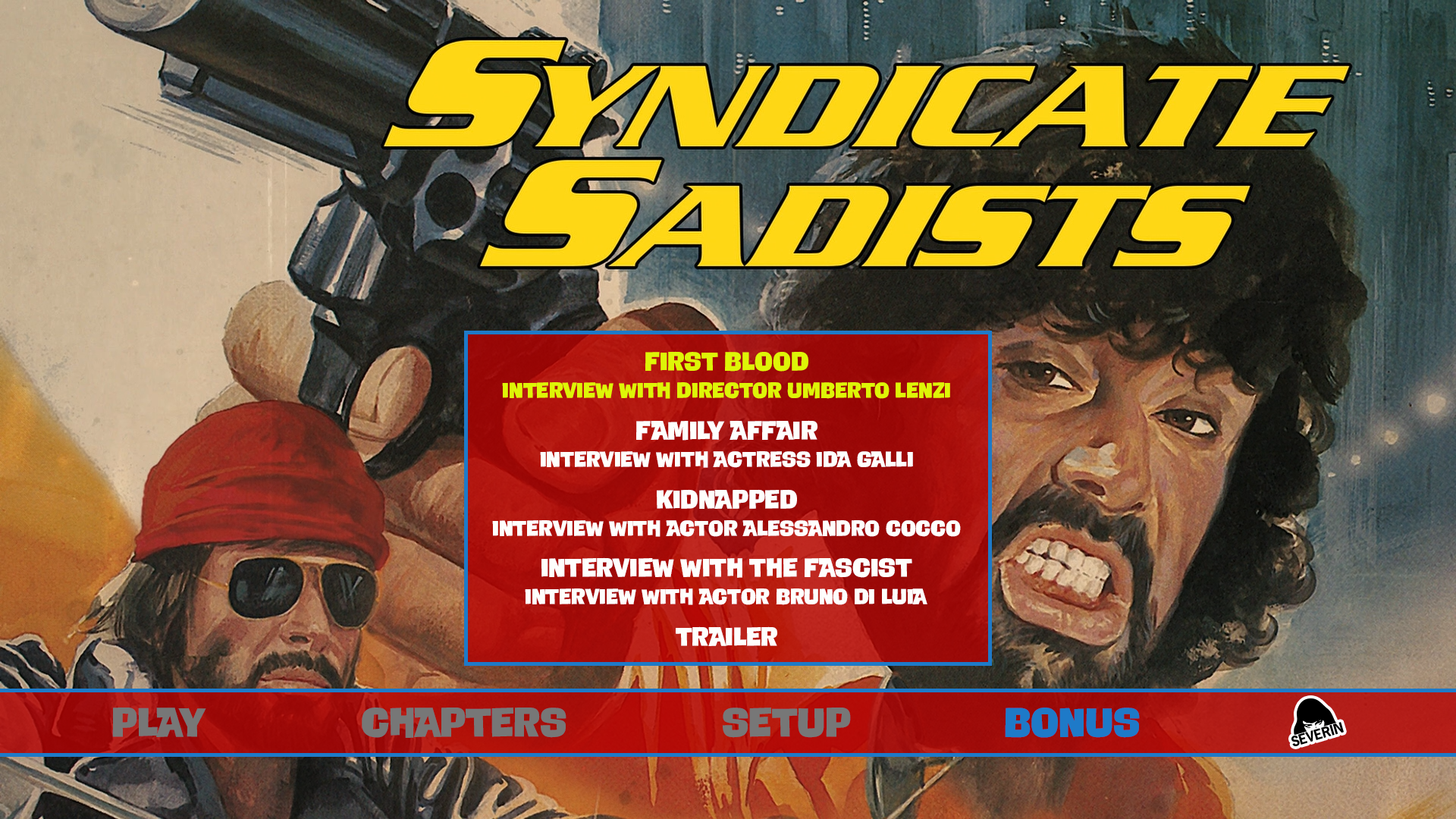 Syndicate Sadists Blu-ray Extras Menu