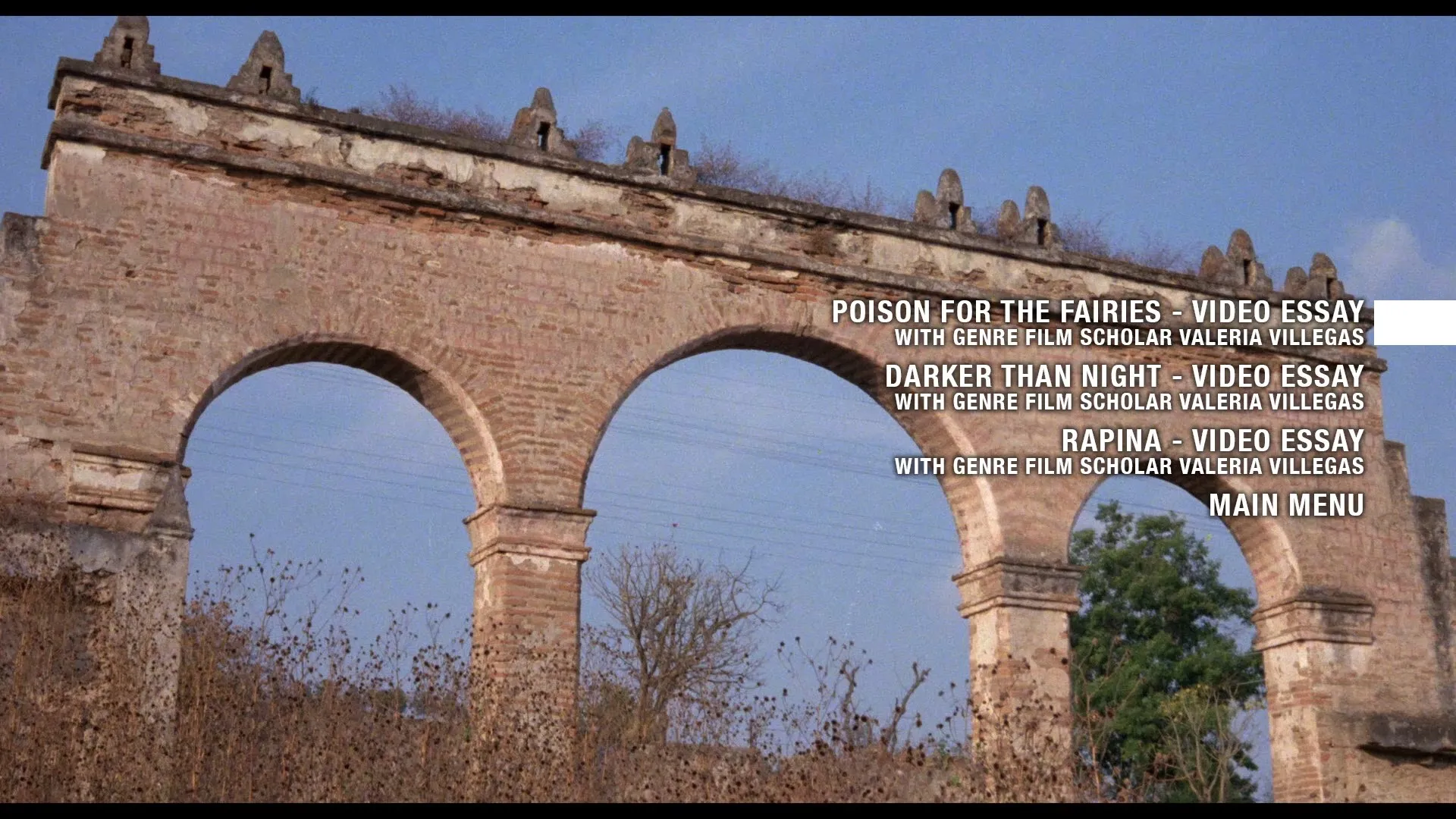 Mexican Gothic extras menu