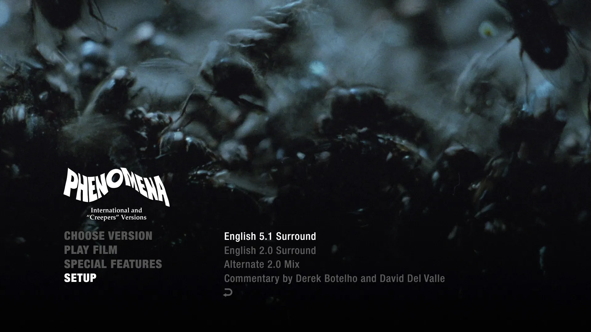 Phenomena 4K international version audio menu