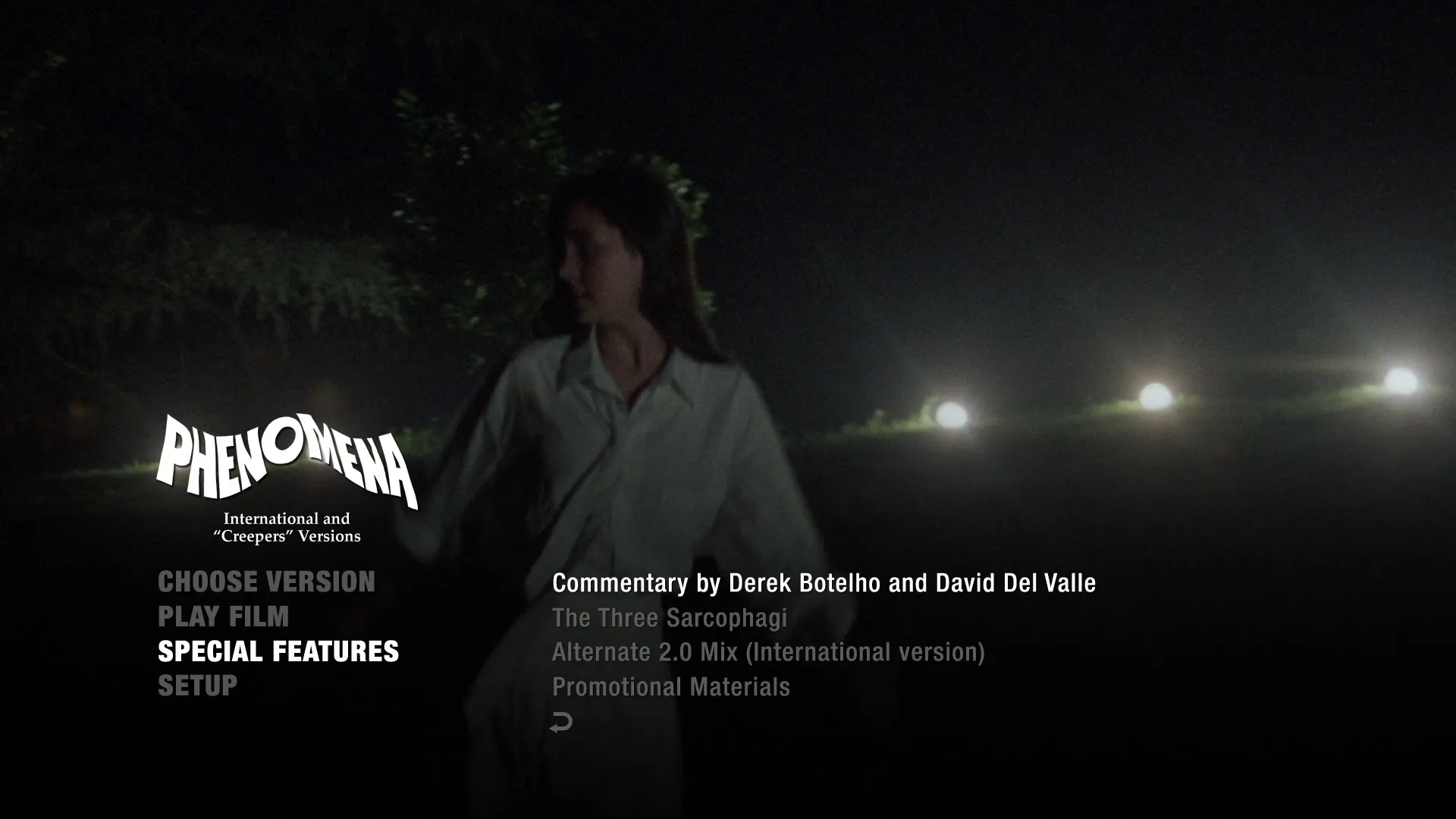 Phenomena 4K international version extras menu