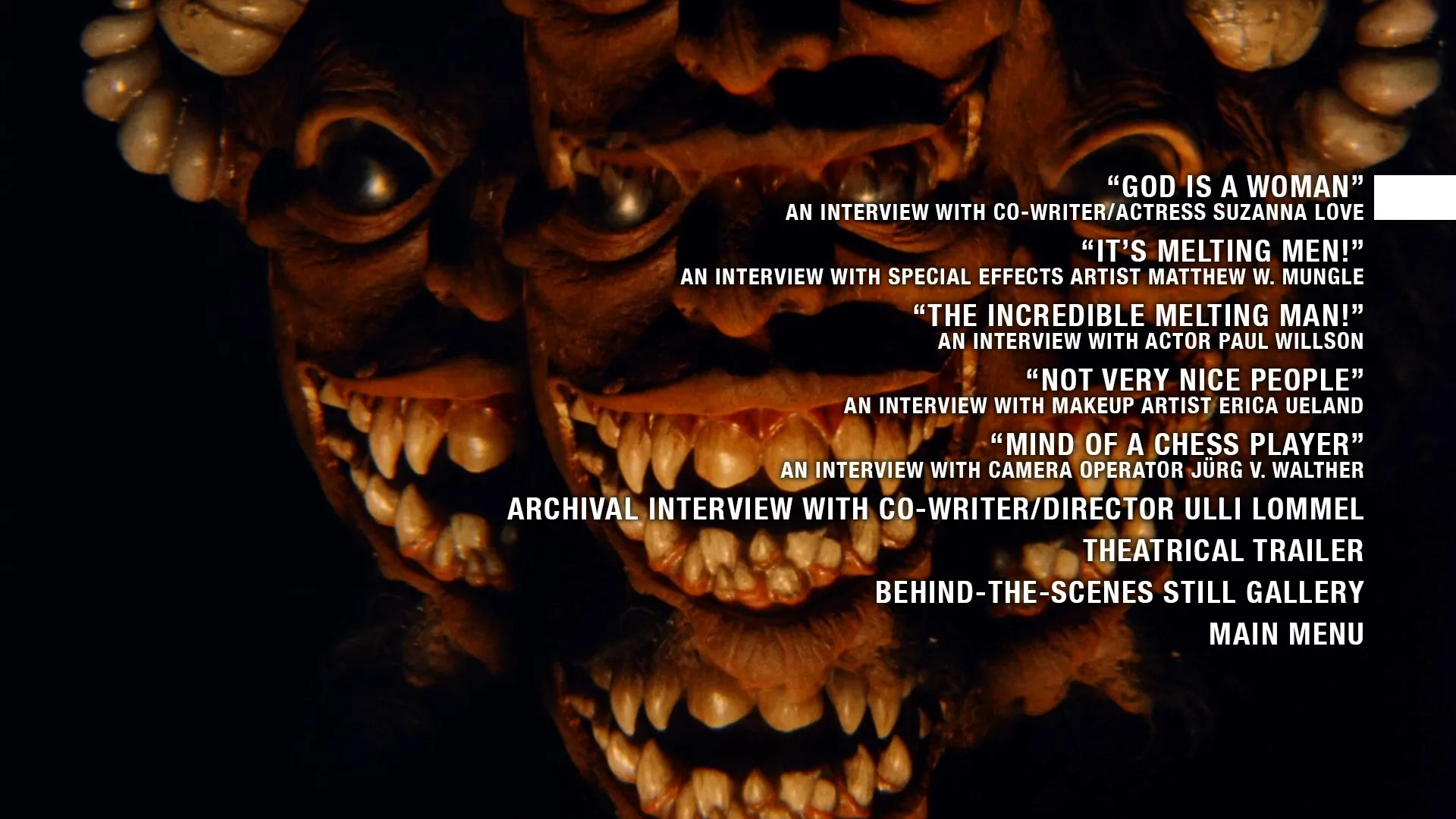 The Devonsville Terror extras menu