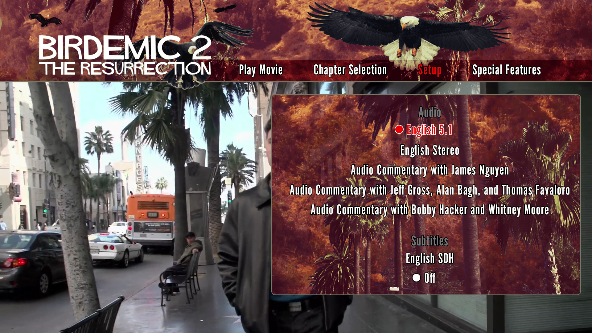 Birdemic 2: The Resurrection Blu-ray Setup Menu