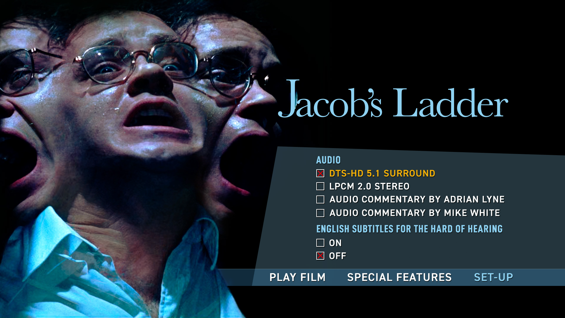 Jacob's Ladder Blu-ray Setup Menu