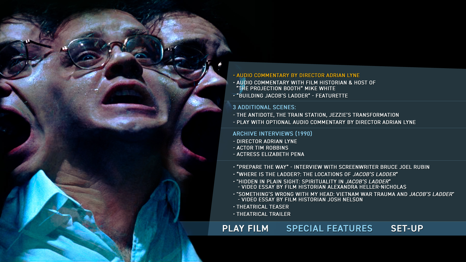 Jacob's Ladder Blu-ray Extras Menu