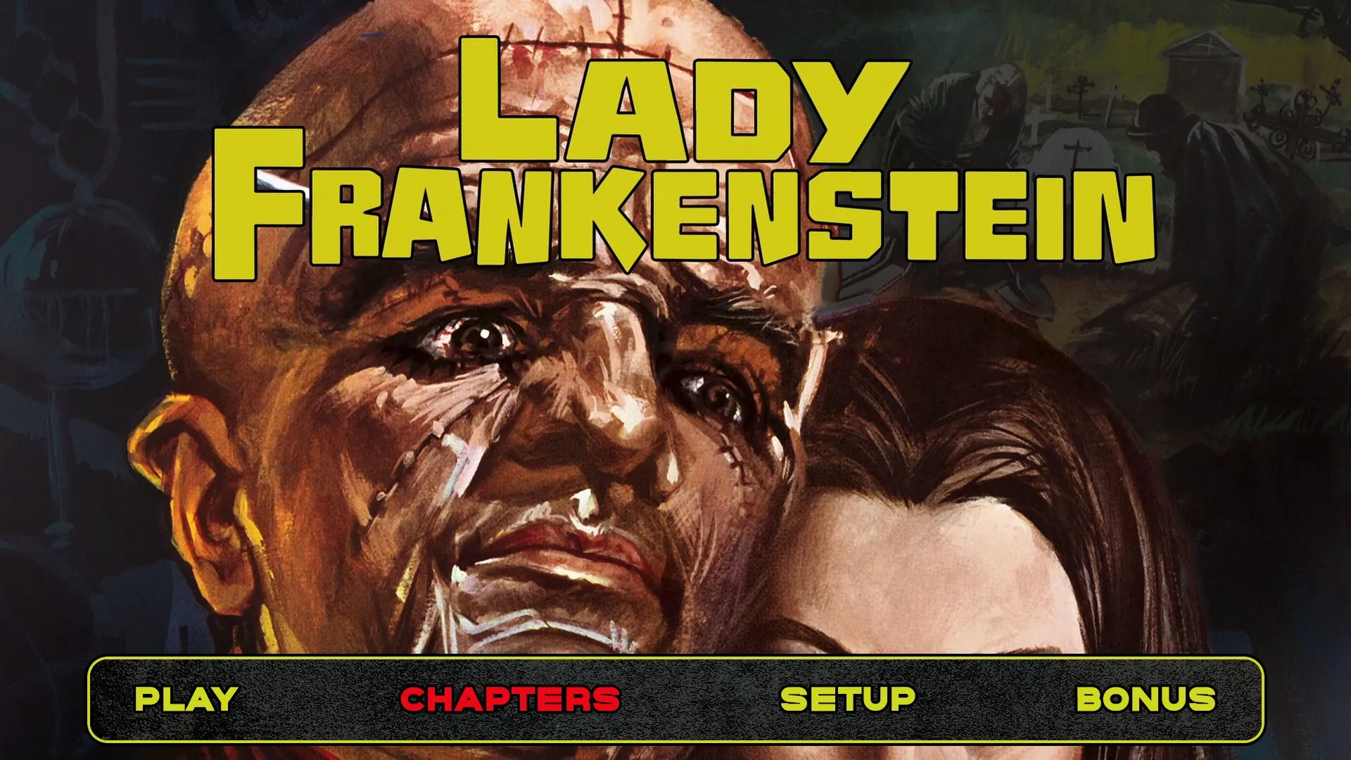 Lady Frankenstein Blu-ray menu