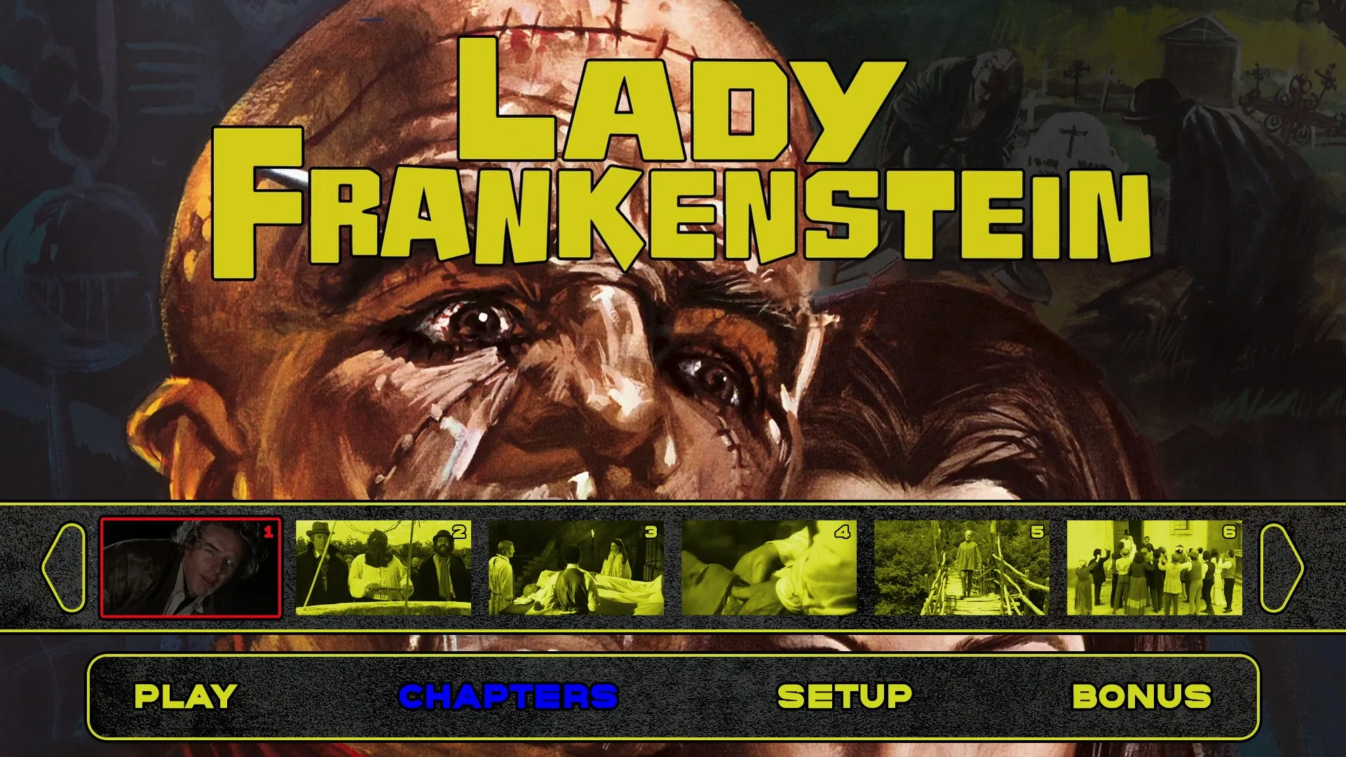 Lady Frankenstein scene select menu