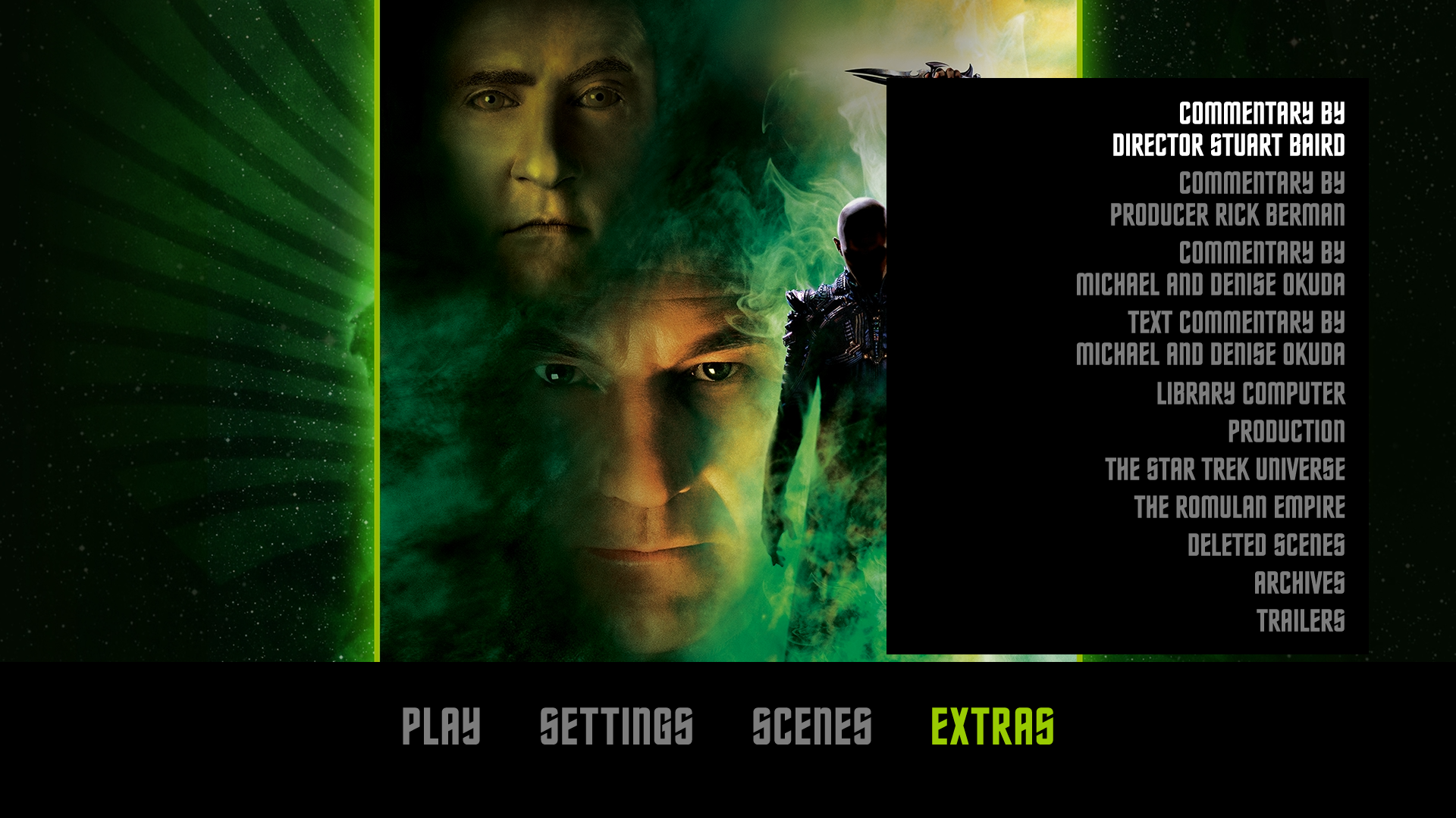 Star Trek: Nemesis Blu-ray Extras Menu
