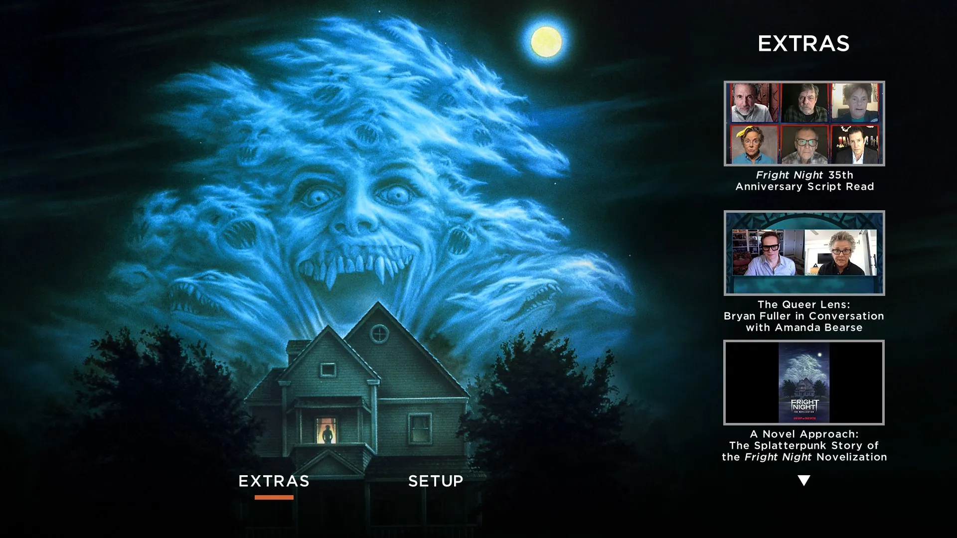 Fright Night 4K extras menu 4