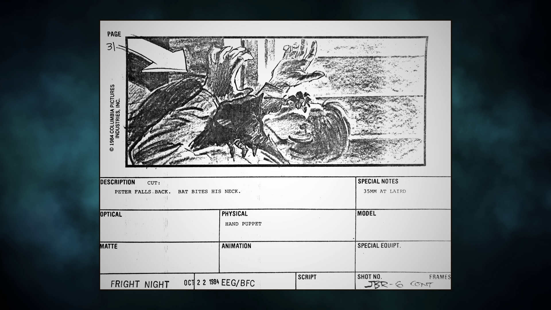 Fright Night 4K SFX storyboard comparisons