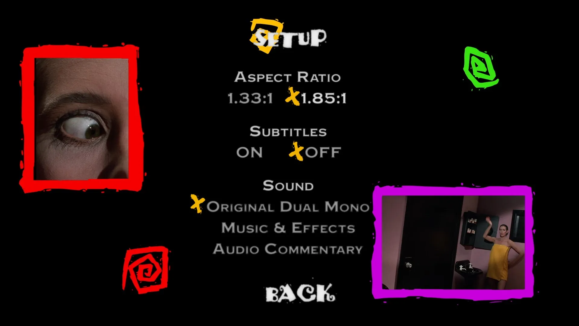 Dr. Caligari setup menu