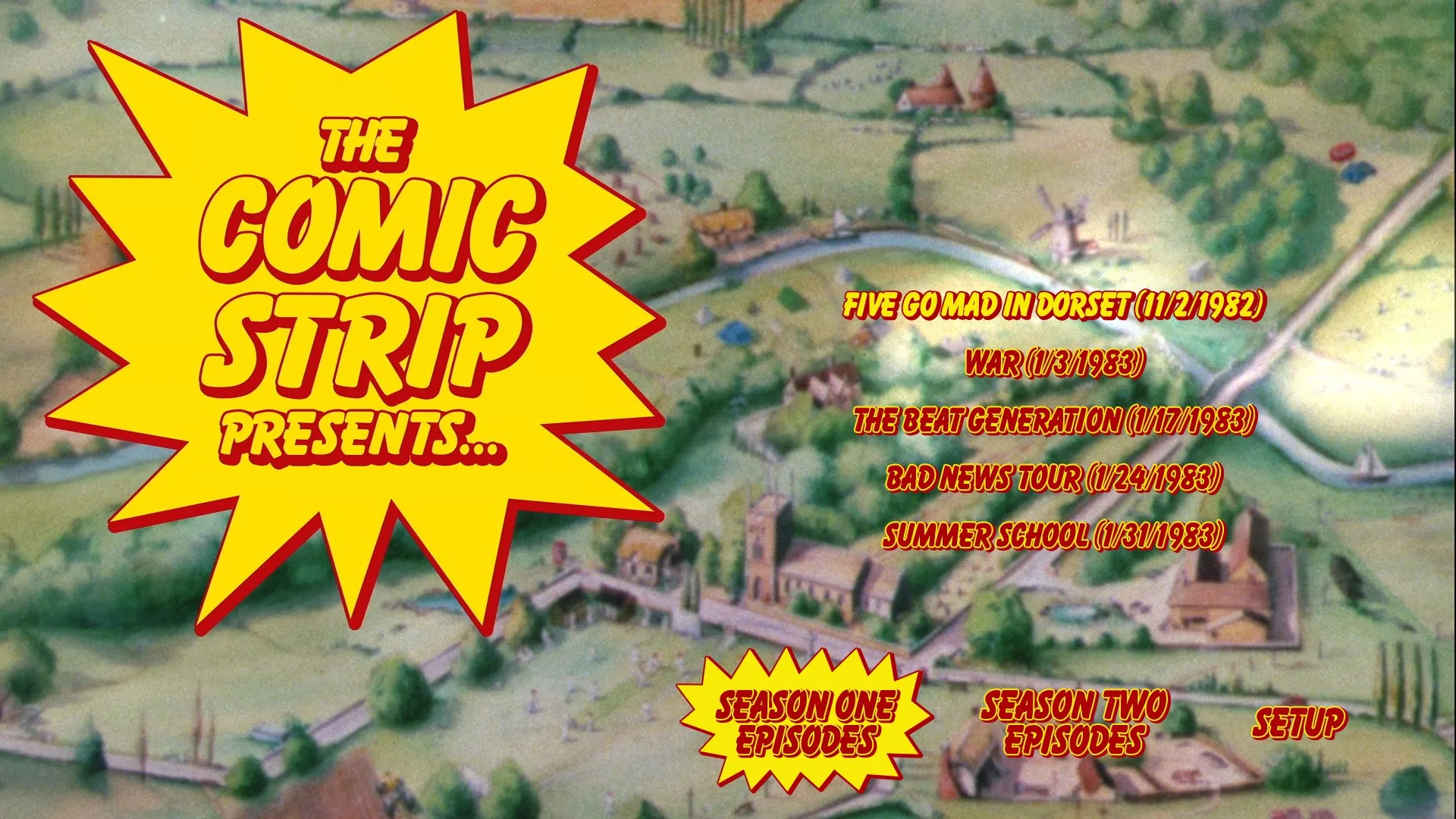 The Comic Strip Presents season one episodes menu