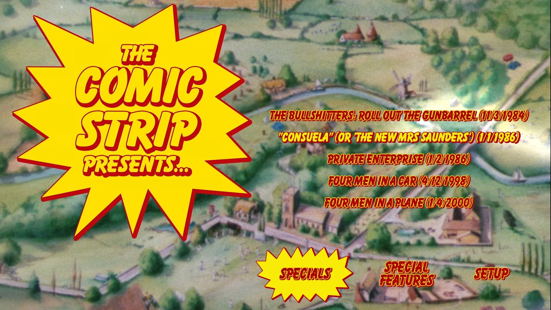 The Comic Strip Presents specials menu