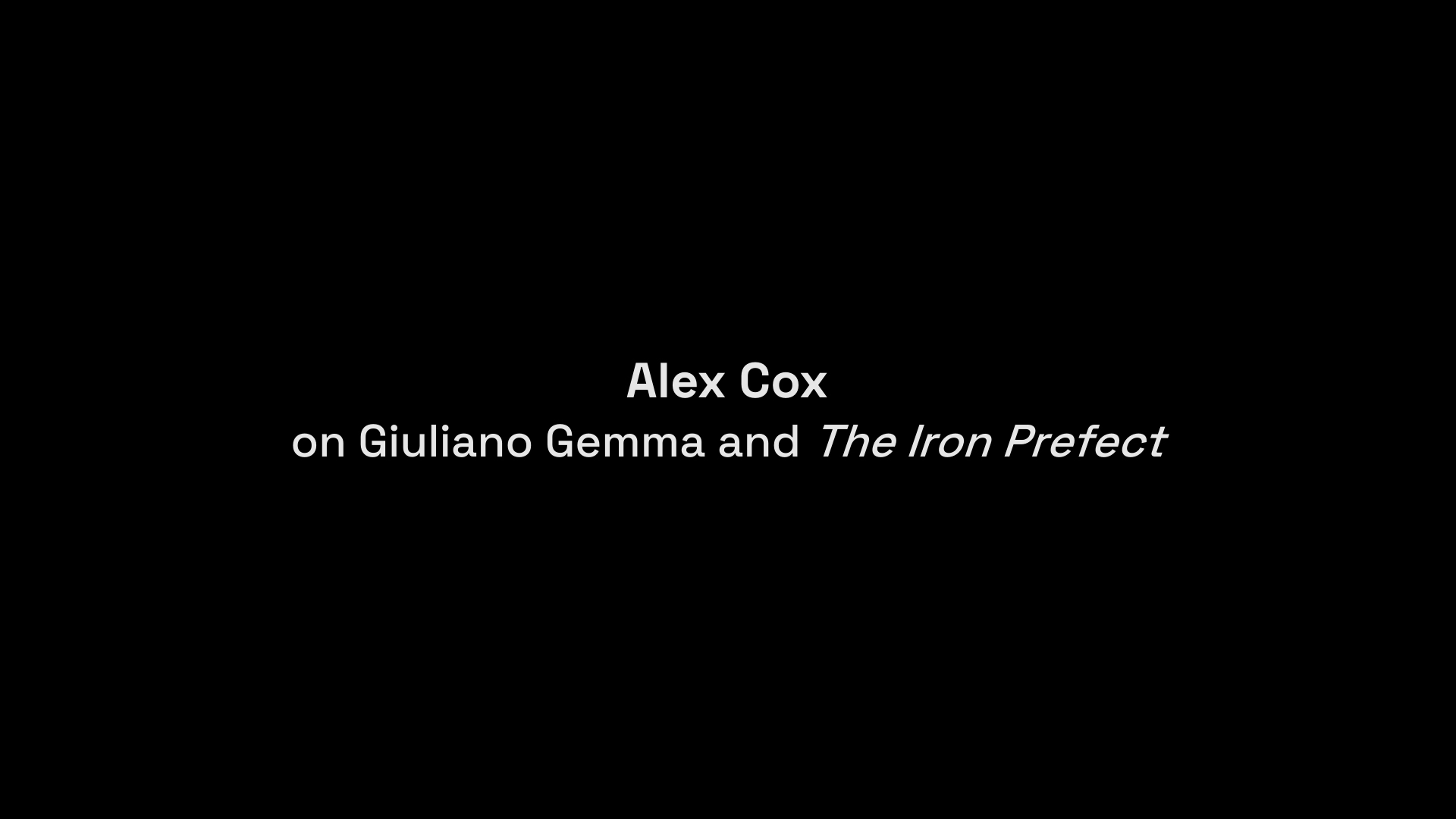 The Iron Prefect Alex Cox interview