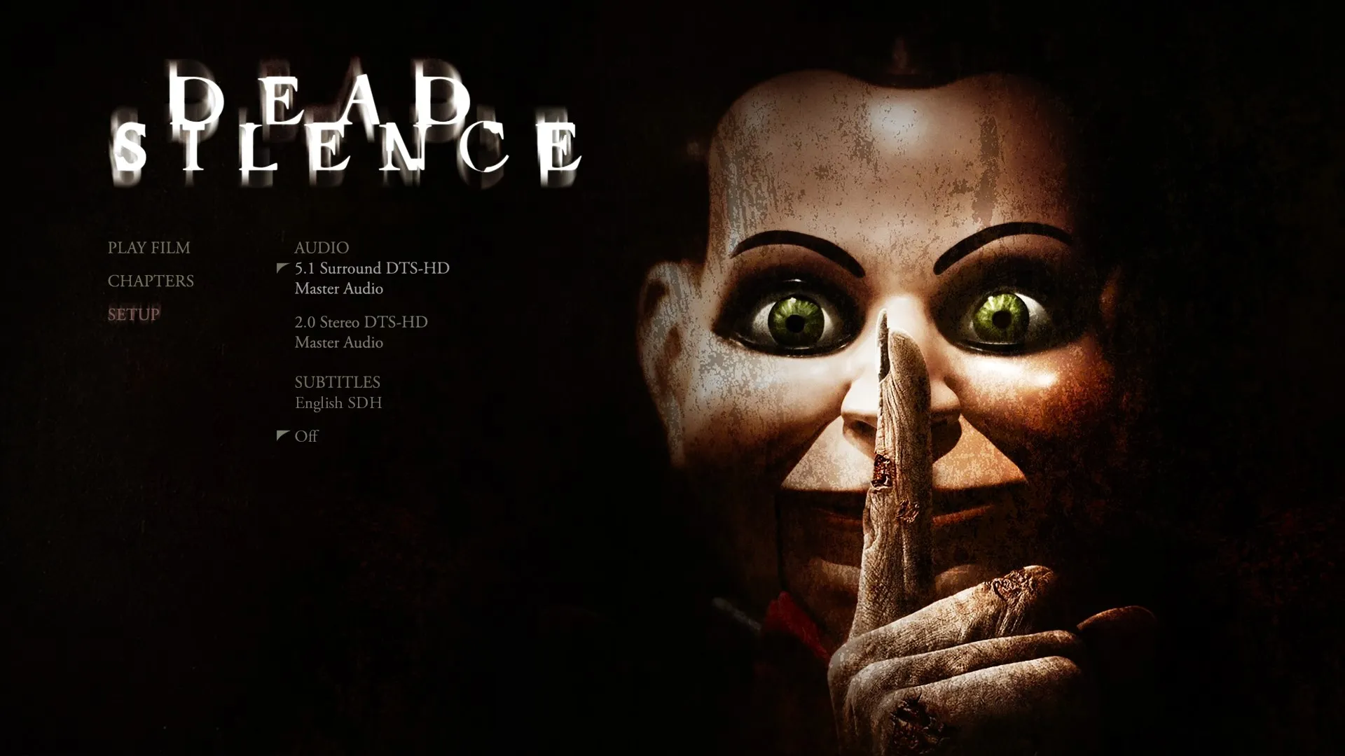 Dead Silence 4K setup menu