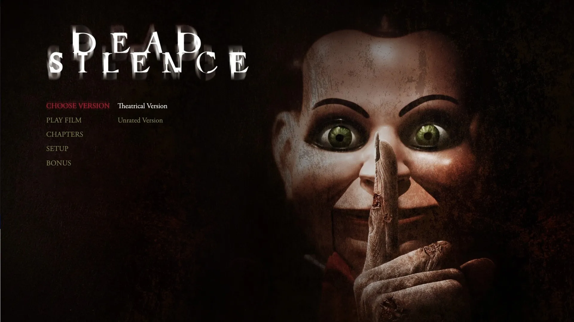 Dead Silence Blu-ray version selection menu