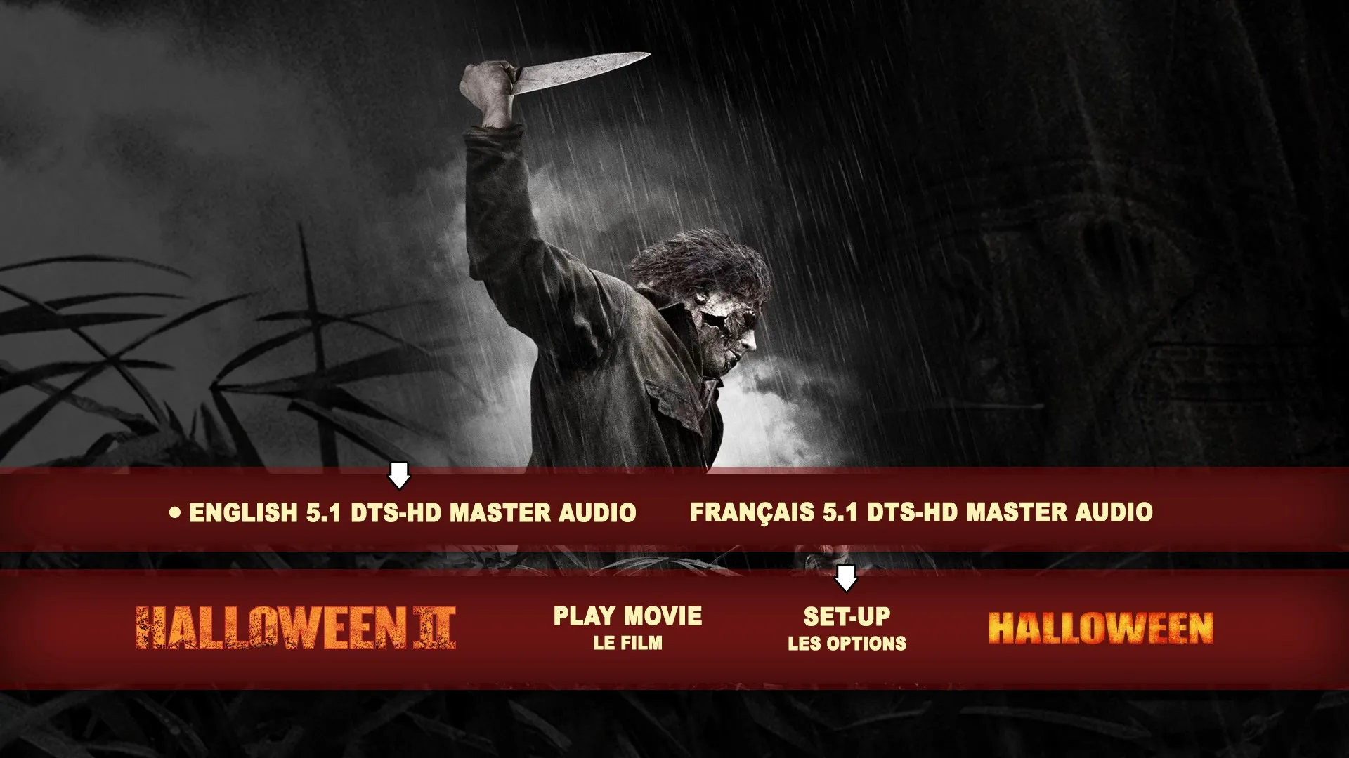 Halloween II theatrical cut setup menu