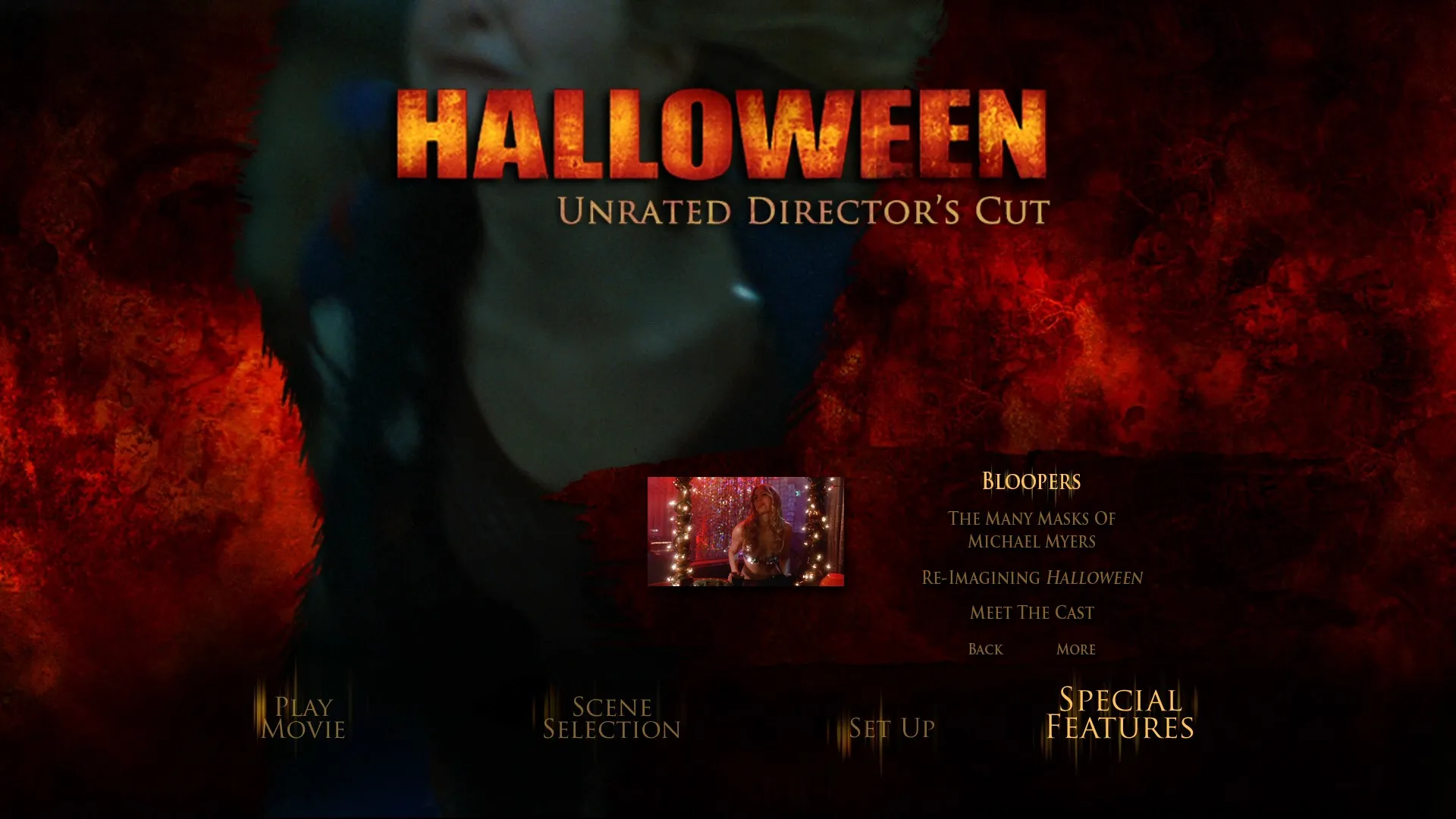 Halloween unrated cut extras menu 2