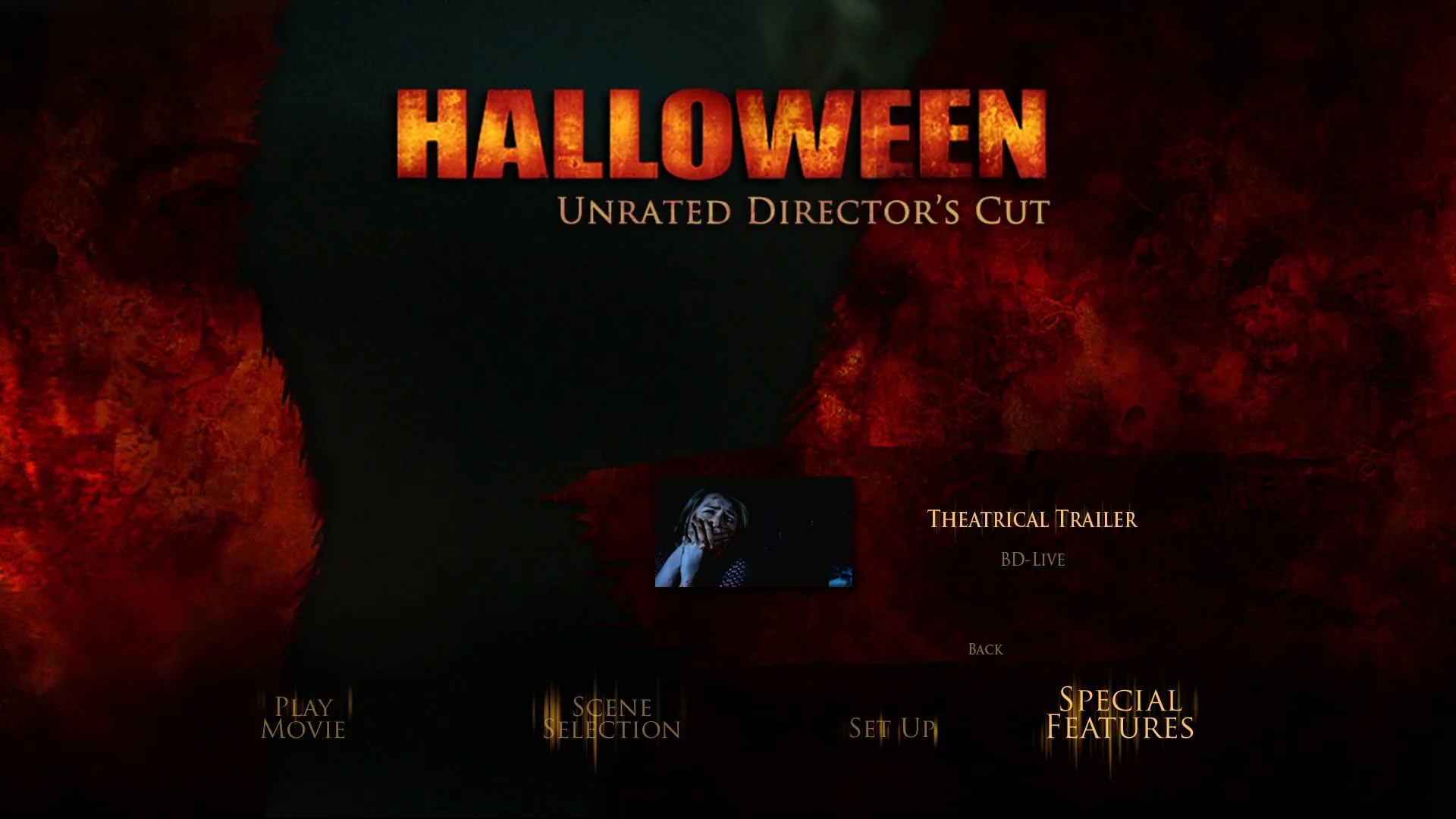 Halloween unrated cut extras menu 4