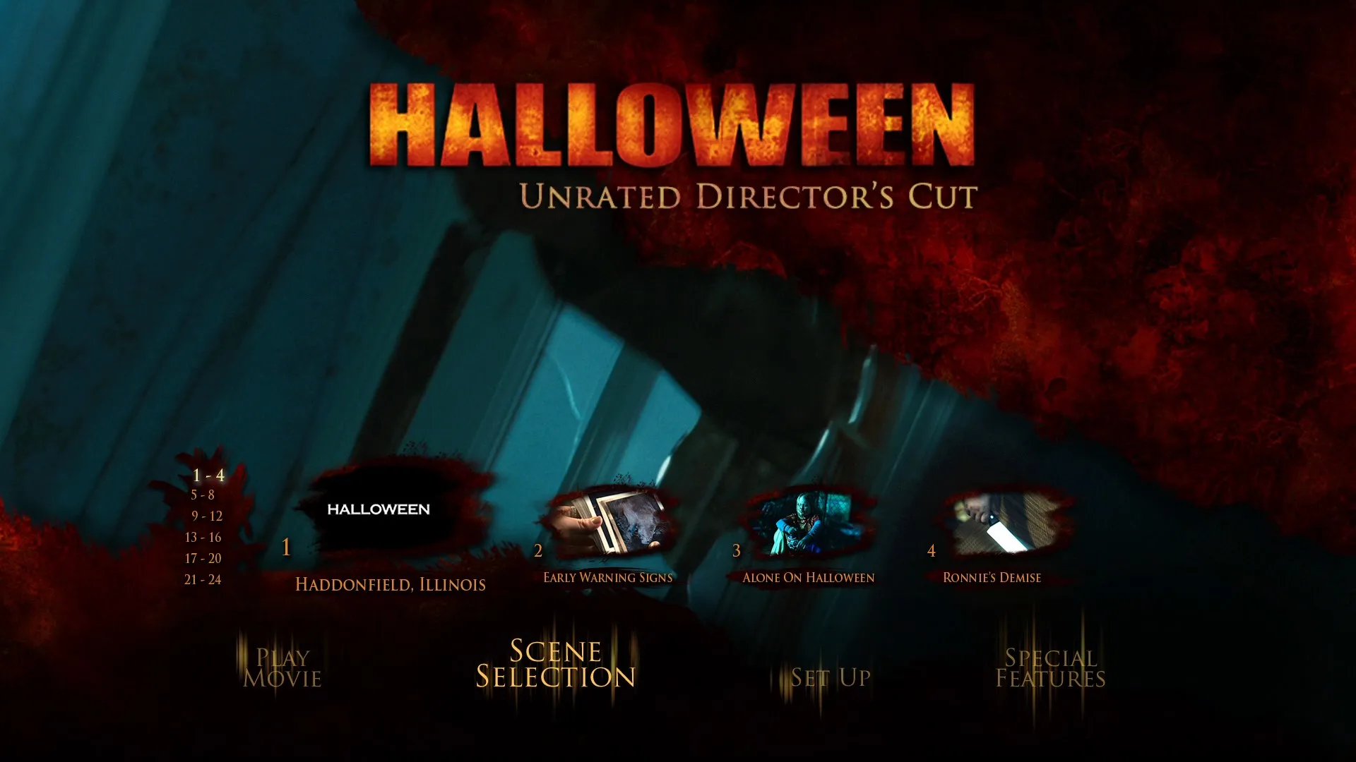Halloween unrated cut scene select menu