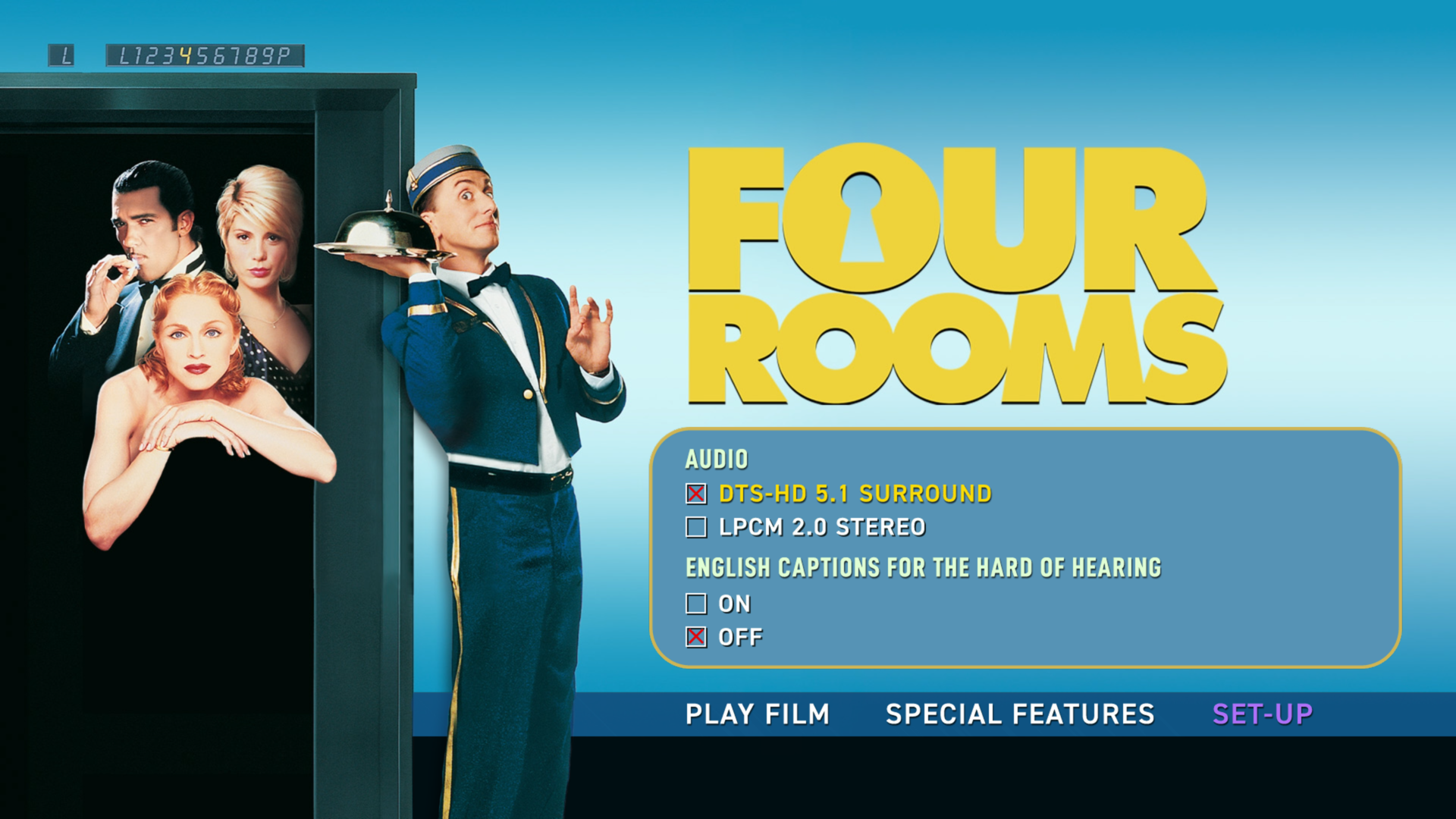 Four Rooms Blu-ray Setup Menu