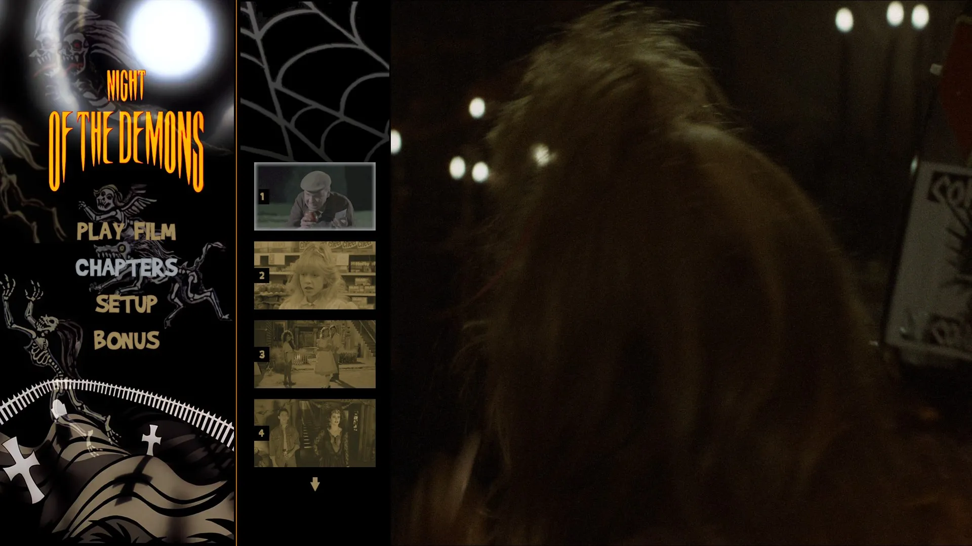 Night of the Demons 4K scene select menu