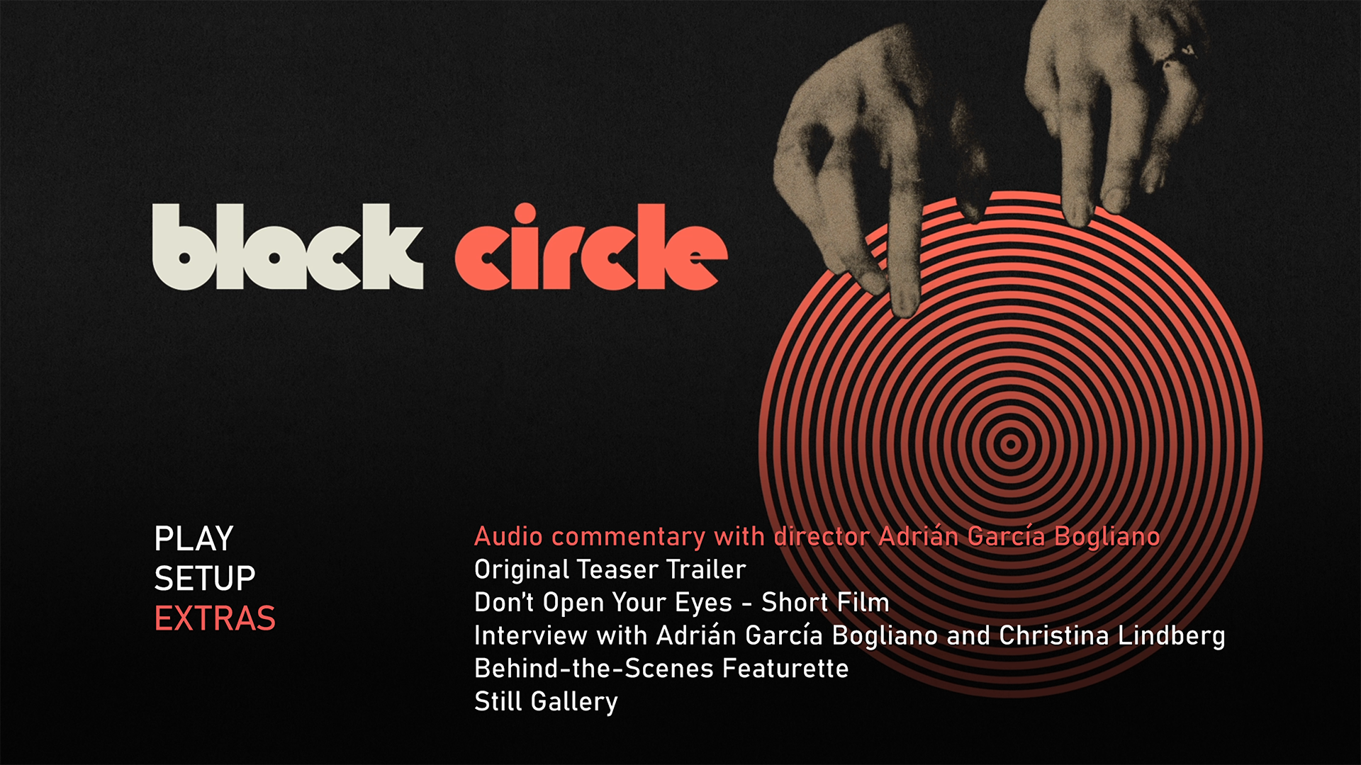 Black Circle Blu-ray Extras Menu