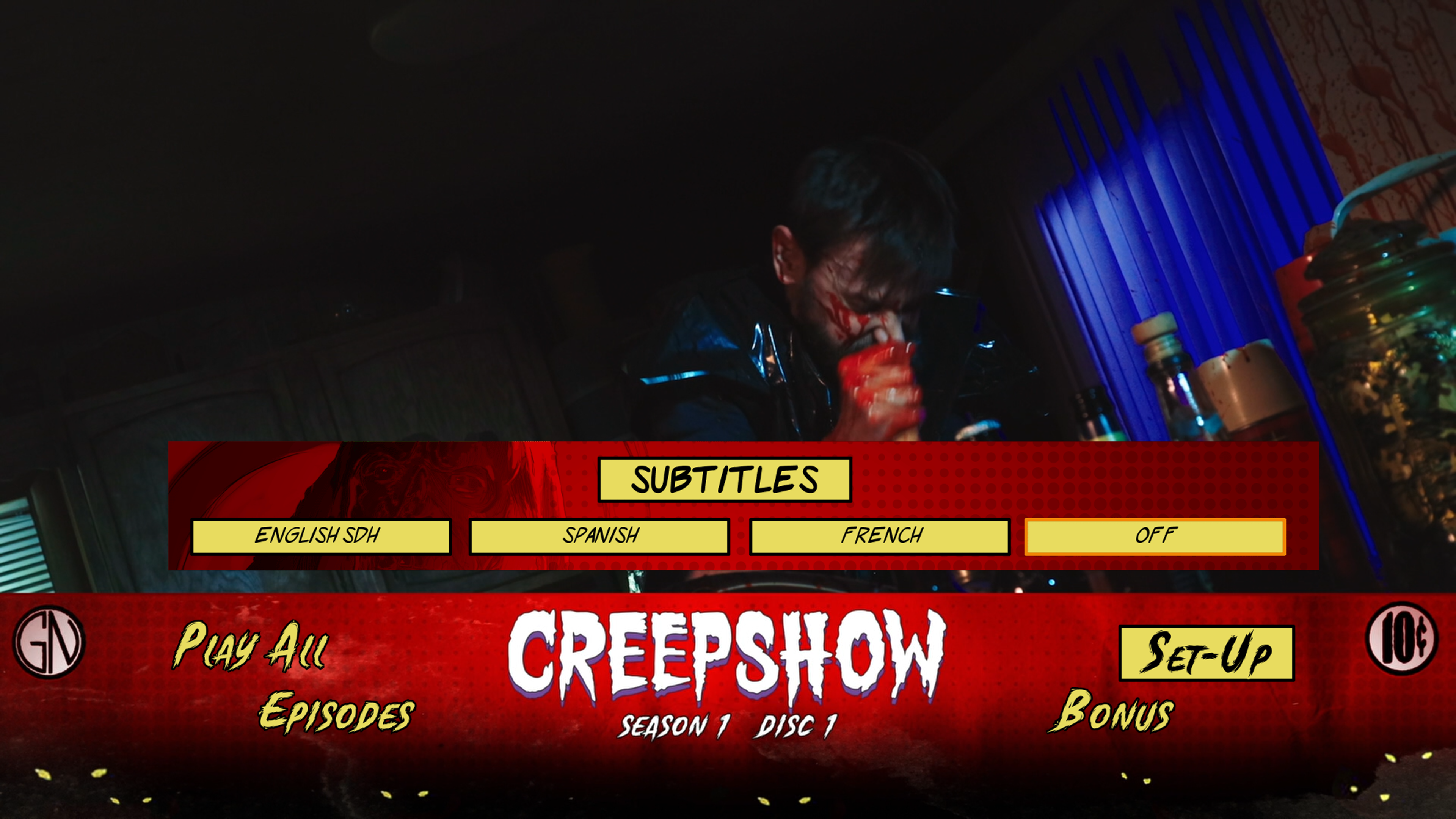 Creepshow Season 1 Disc 1 Blu-ray Setup Menu