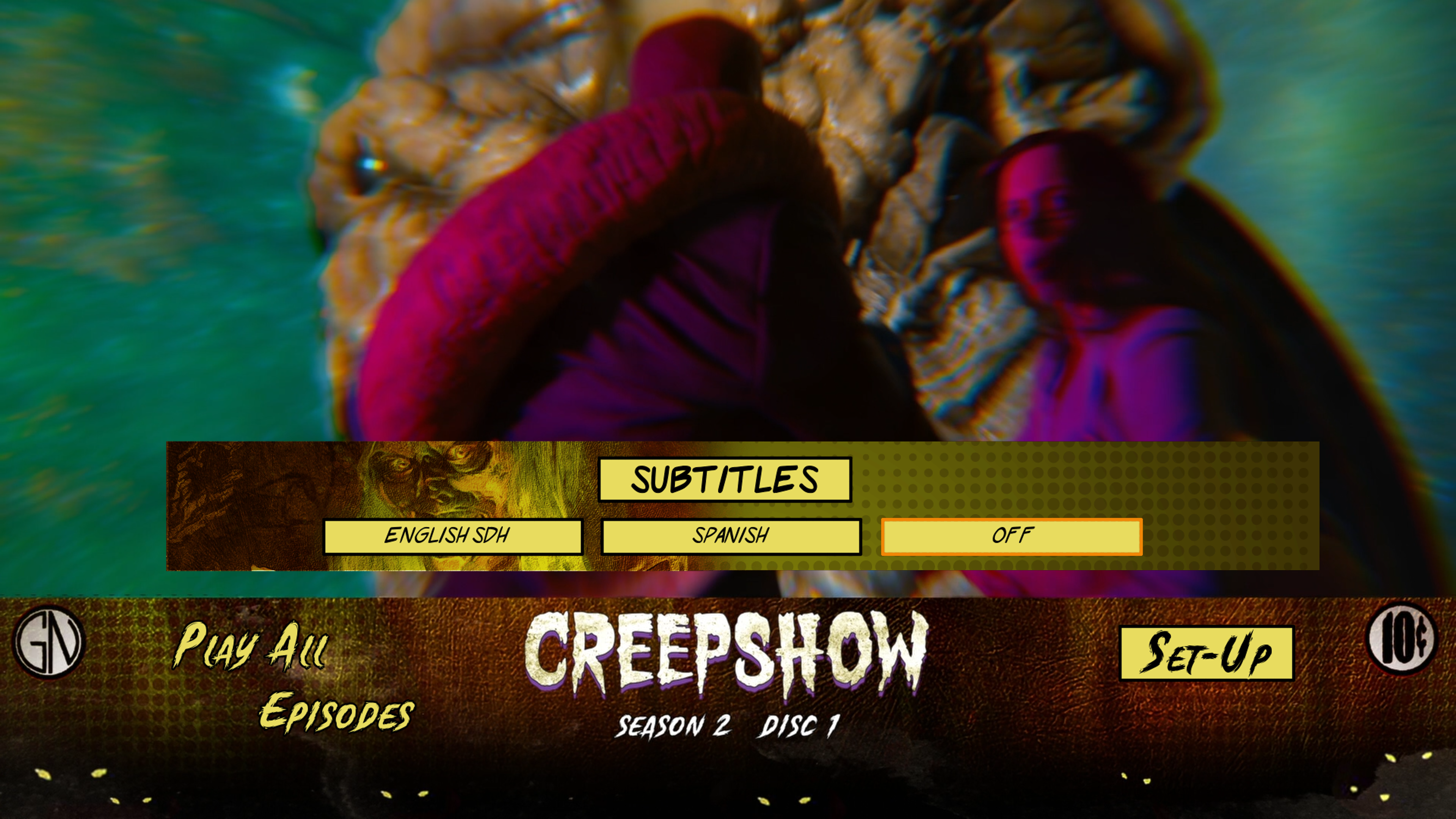 Creepshow Season 2 Disc 1 Setup Menu