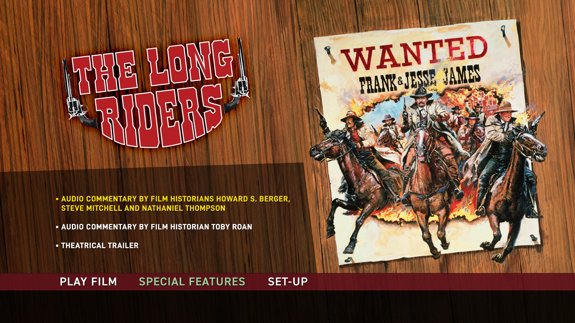 The Long Riders extras menu 1