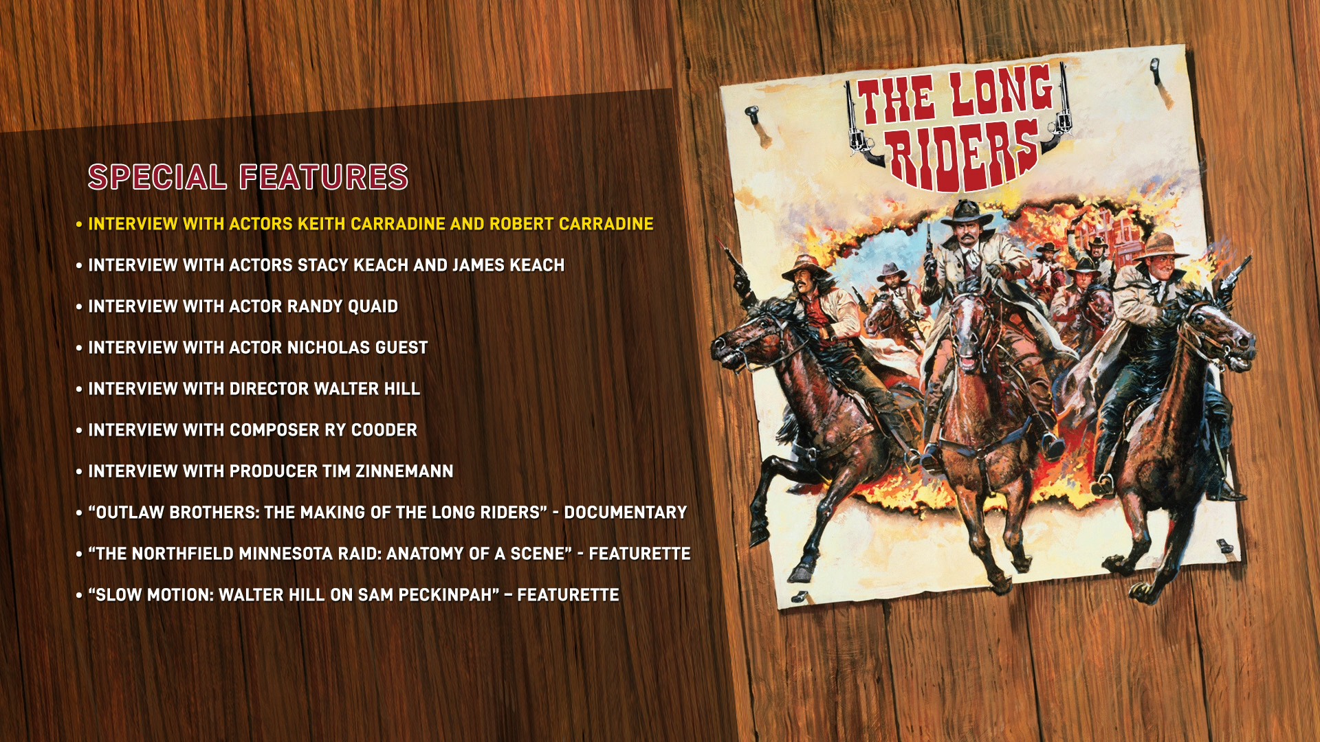 The Long Riders extras menu 2