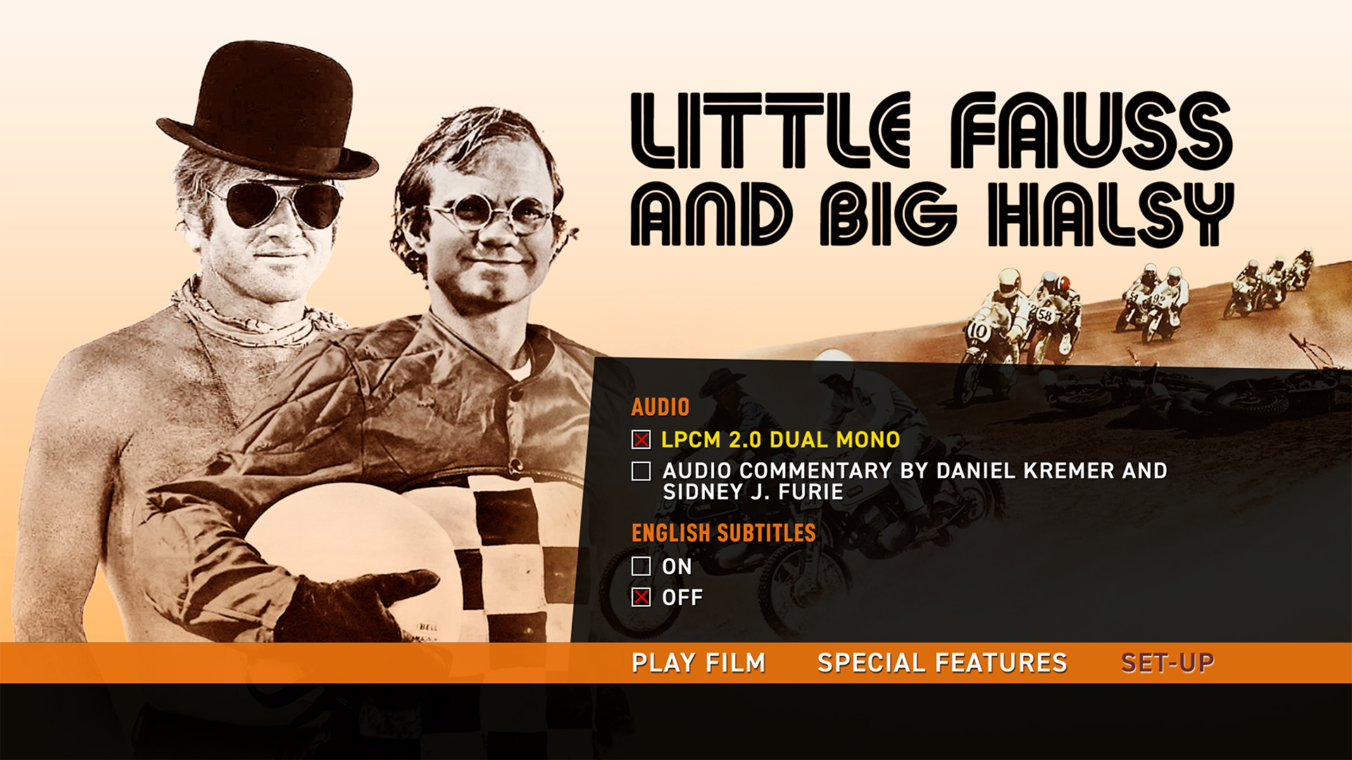 Little Fauss and Big Halsy Blu-ray Setup Menu