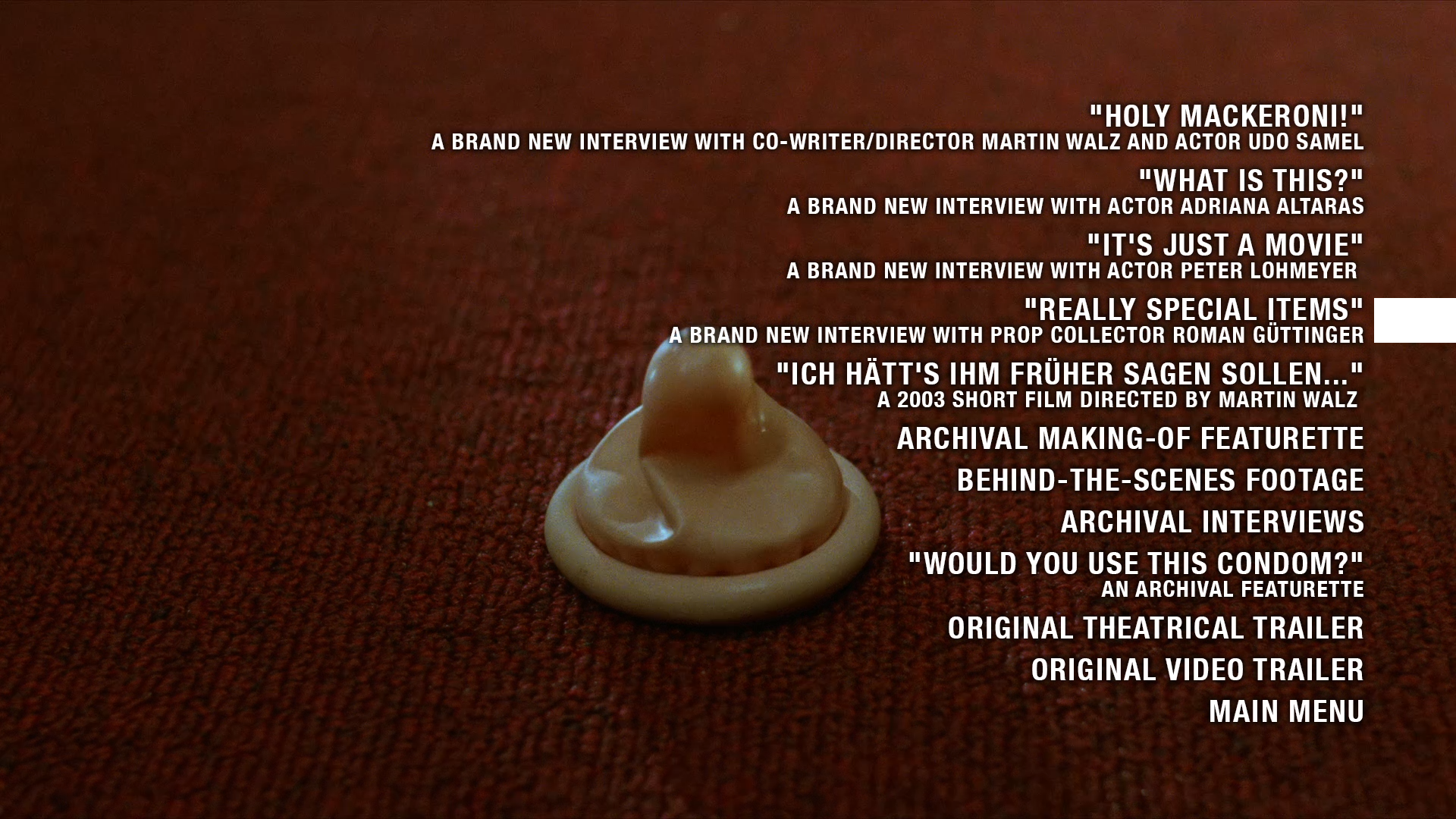 Killer Condom 4K extras menu 2